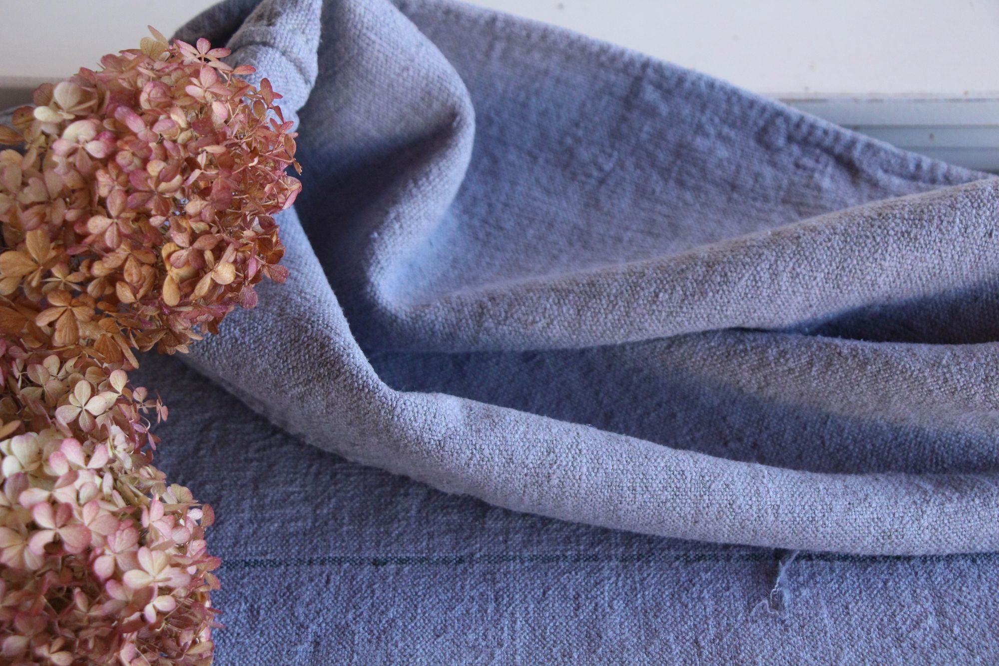 antiker Getreidesack aus Leinen, Tischläufer, Bauernhaus-Dekor, langlebig, L 785 – Bild 6