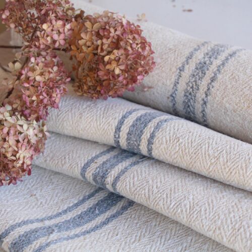 antiker Leinenstoff, 6,12 m, Tischdecke, verblasste Streifen, Langlebig, Z 113