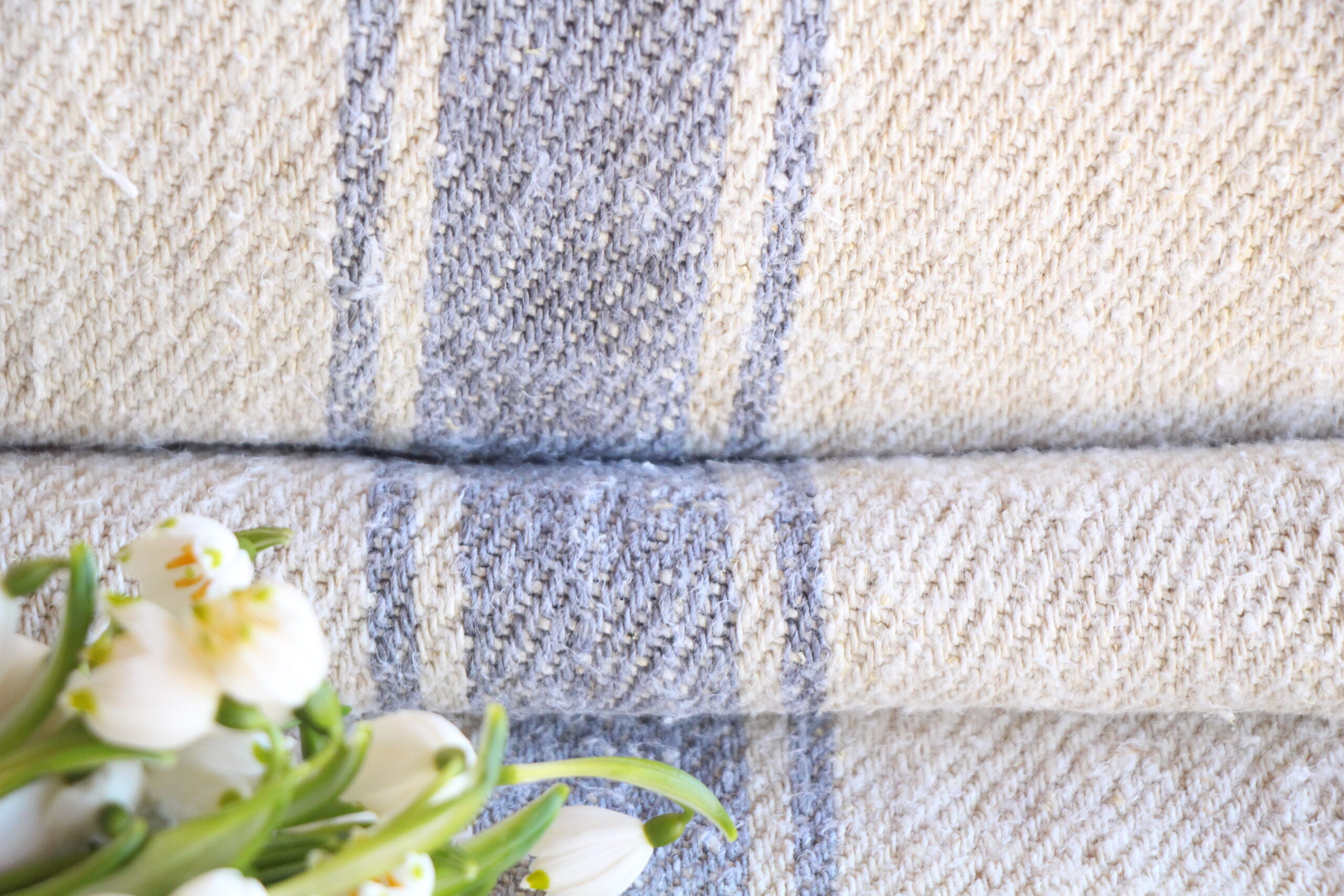 antique linen fabric, 10.93 y, upholstery fabric, faded stripes, durabel, Z 163 - Image 5