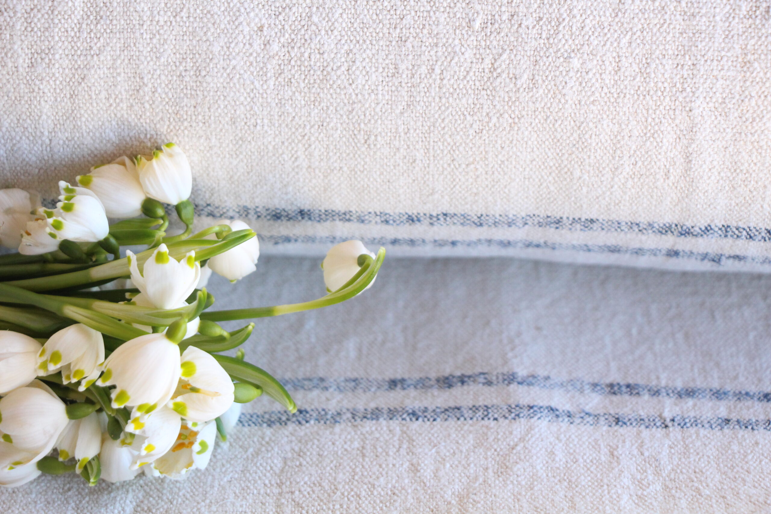 antique linen fabric, 15y, table cloth, faded stripes, durabel, Z 159 - Image 3