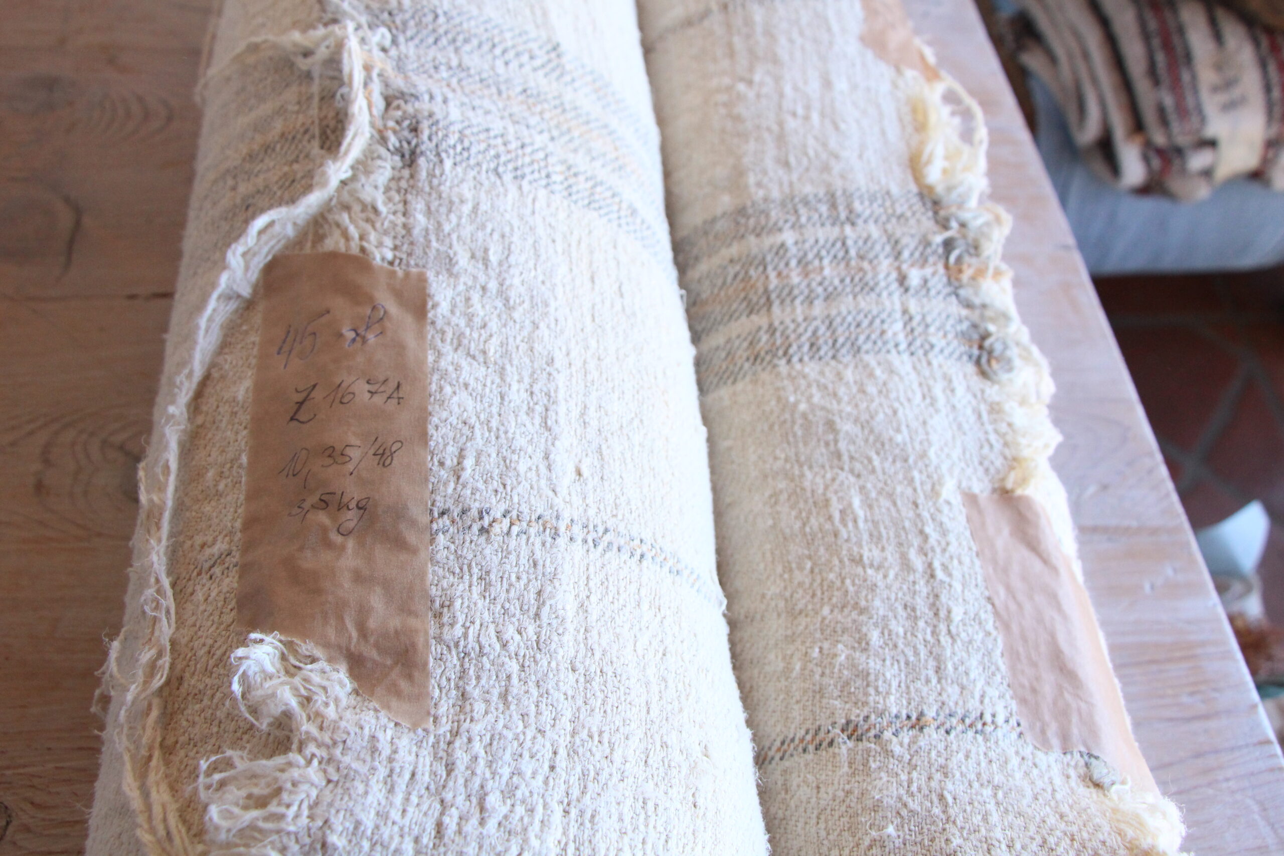 antiker Leinenstoff 17.22y, Großangebot, Polsterstoff, wabi sabi, Z 167 – Bild 13