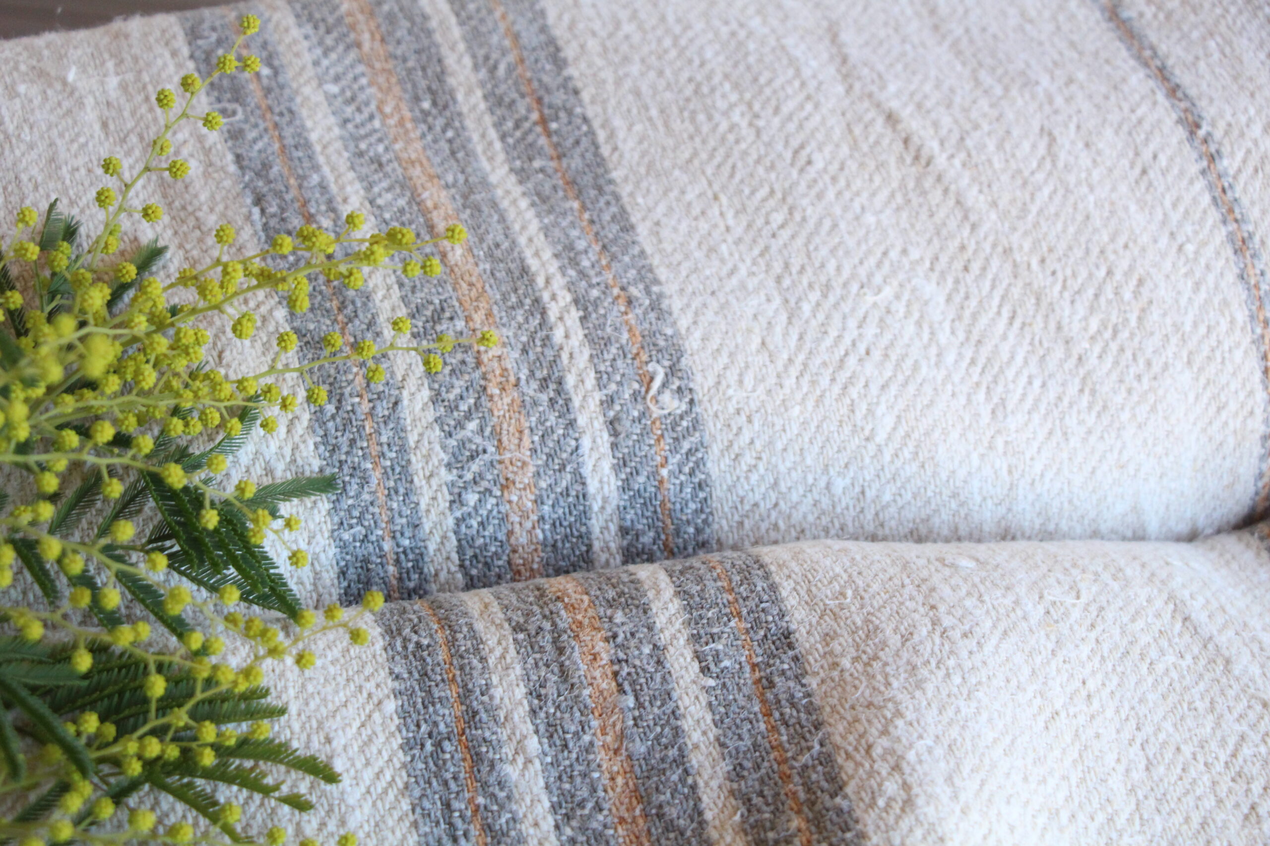 antiker Leinenstoff 17.22y, Großangebot, Polsterstoff, wabi sabi, Z 167 – Bild 10