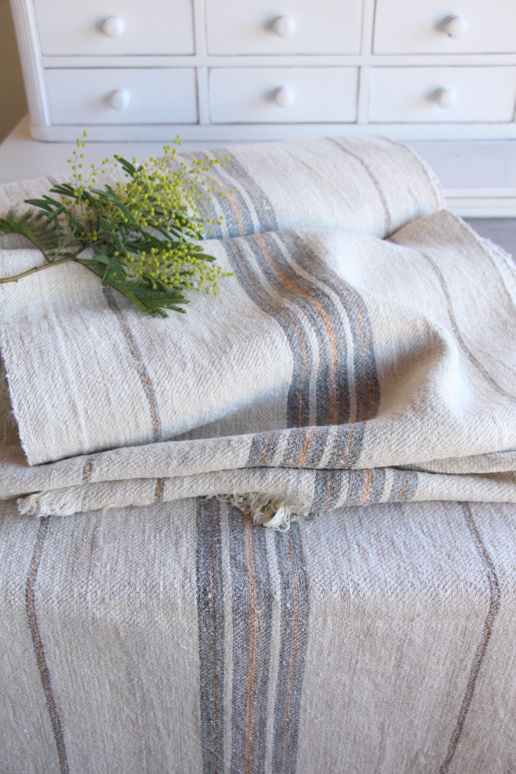 antiker Leinenstoff 17.22y, Großangebot, Polsterstoff, wabi sabi, Z 167 – Bild 8