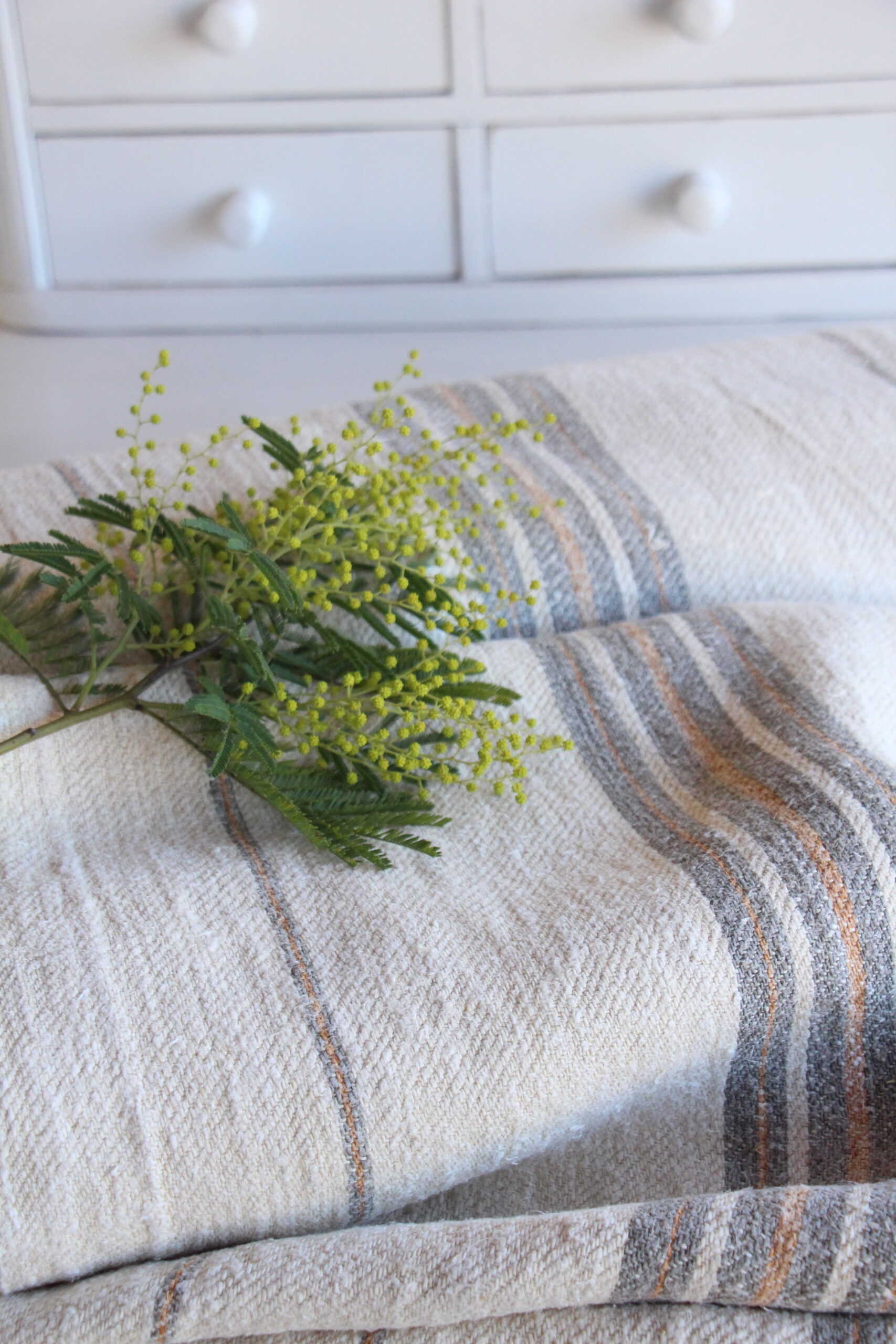 antiker Leinenstoff 17.22y, Großangebot, Polsterstoff, wabi sabi, Z 167 – Bild 6