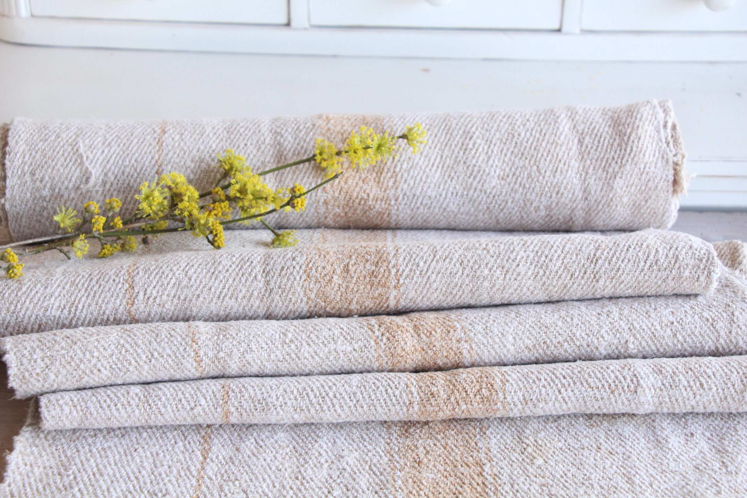 antique linen fabric, 4.48 y, european linen, wedding decor, durabel, T 57 - Image 10