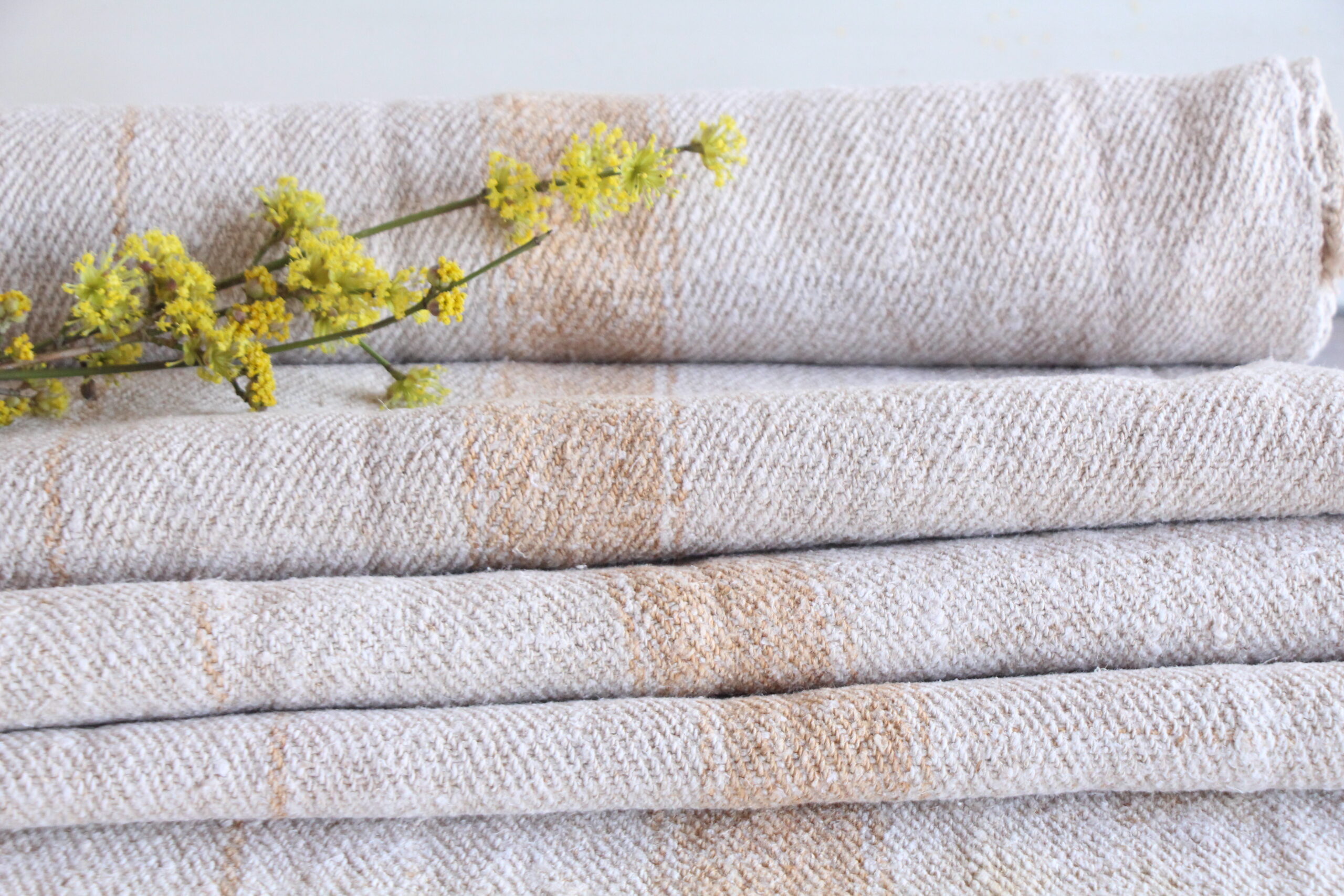 antique linen fabric, 4.48 y, european linen, wedding decor, durabel, T 57 - Image 9