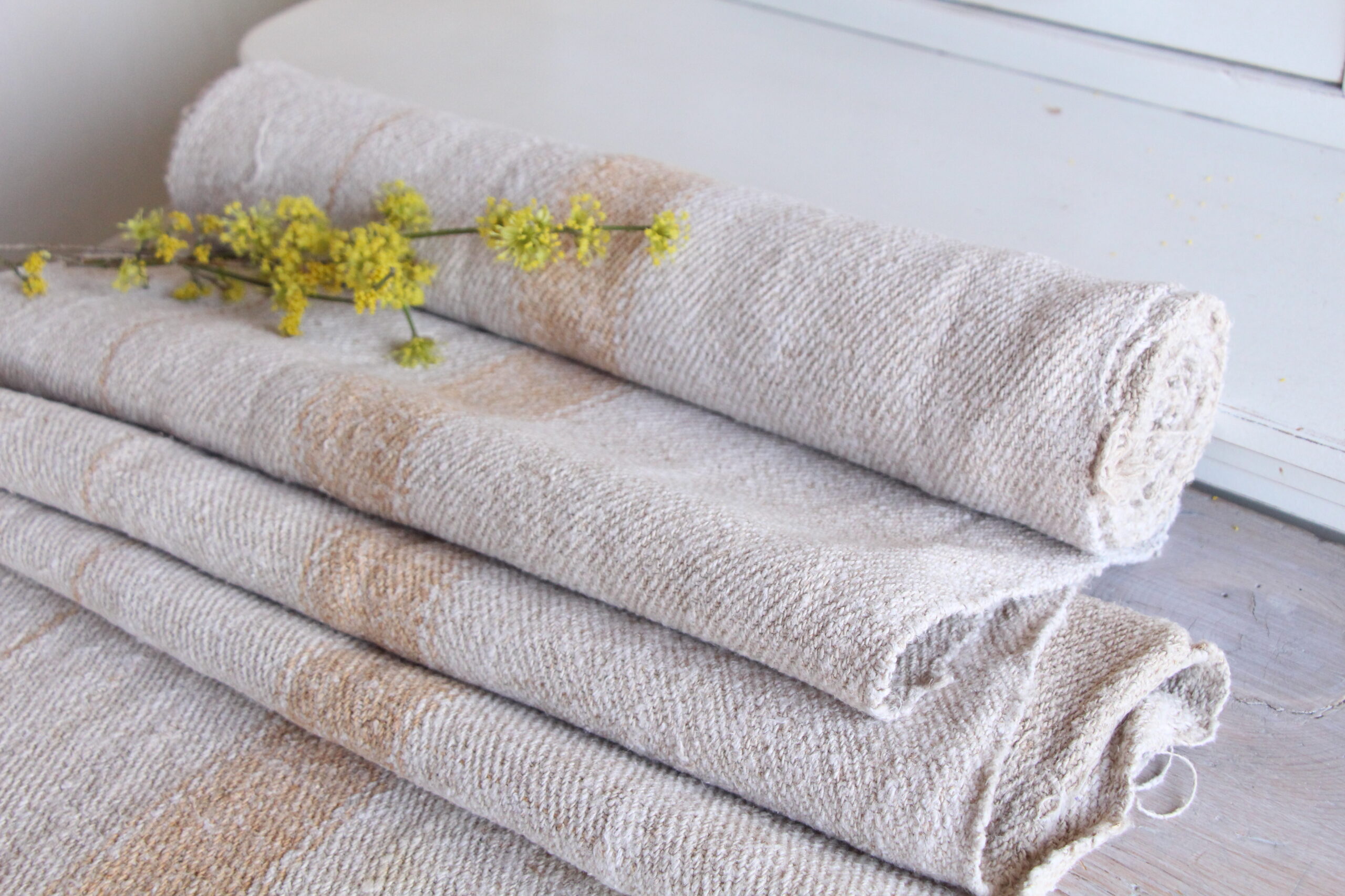 antique linen fabric, 4.48 y, european linen, wedding decor, durabel, T 57 - Image 6