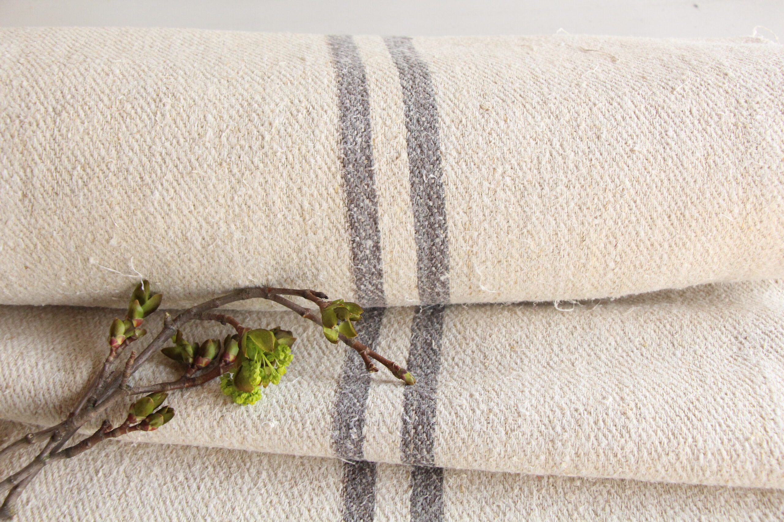 antique linen fabric, 10.50y, upholstery fabric, faded stripes, durabel, Z 180 - Image 9