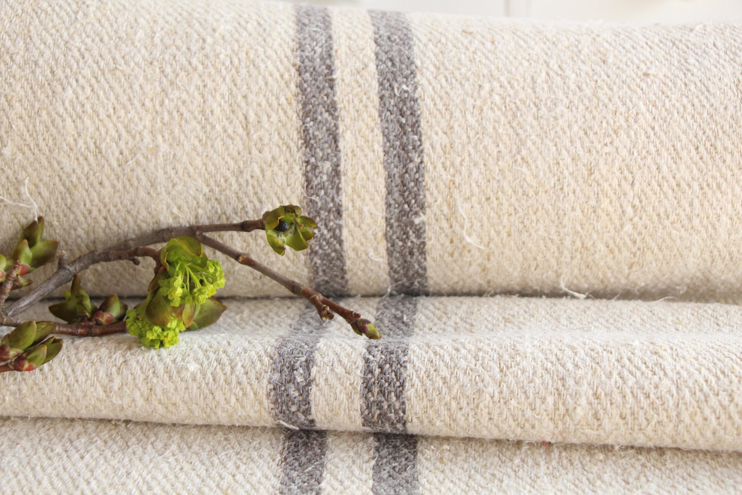 antique linen fabric, 10.50y, upholstery fabric, faded stripes, durabel, Z 180 - Image 6