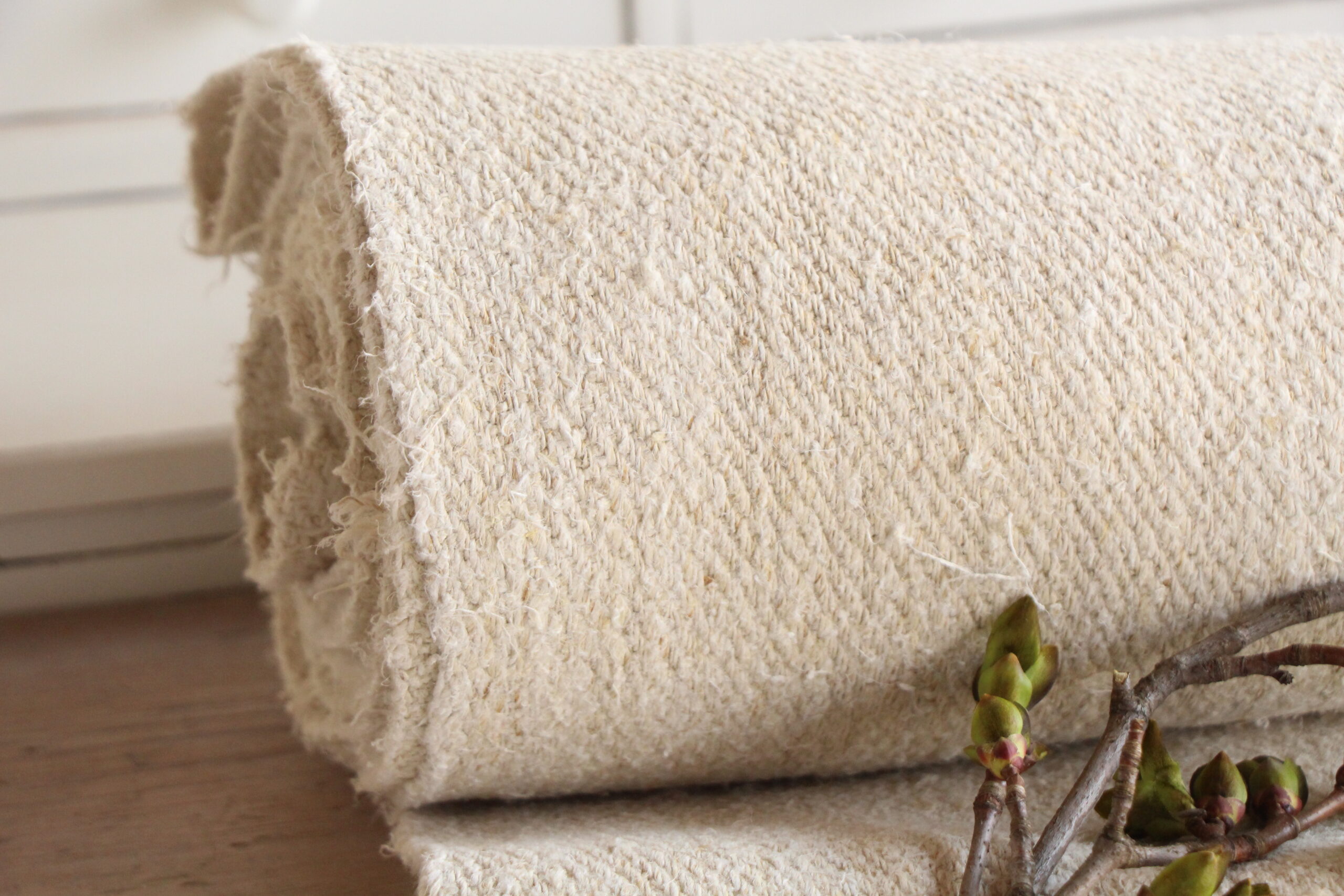 antique linen fabric, 10.50y, upholstery fabric, faded stripes, durabel, Z 180 - Image 4