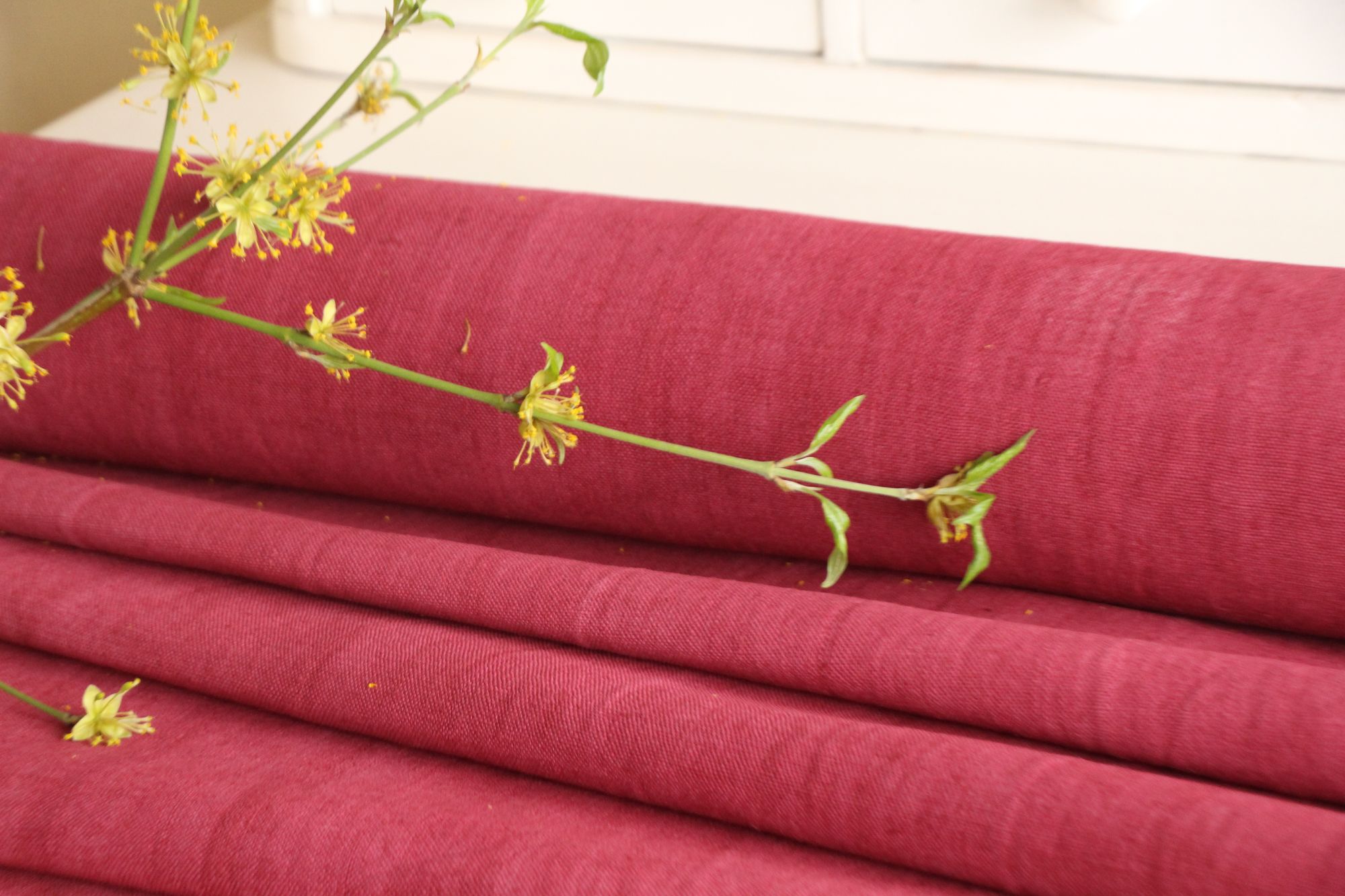 dyed antique linen fabric, 10.94y, french linen, upholstery fabric, Z 182 - Image 9