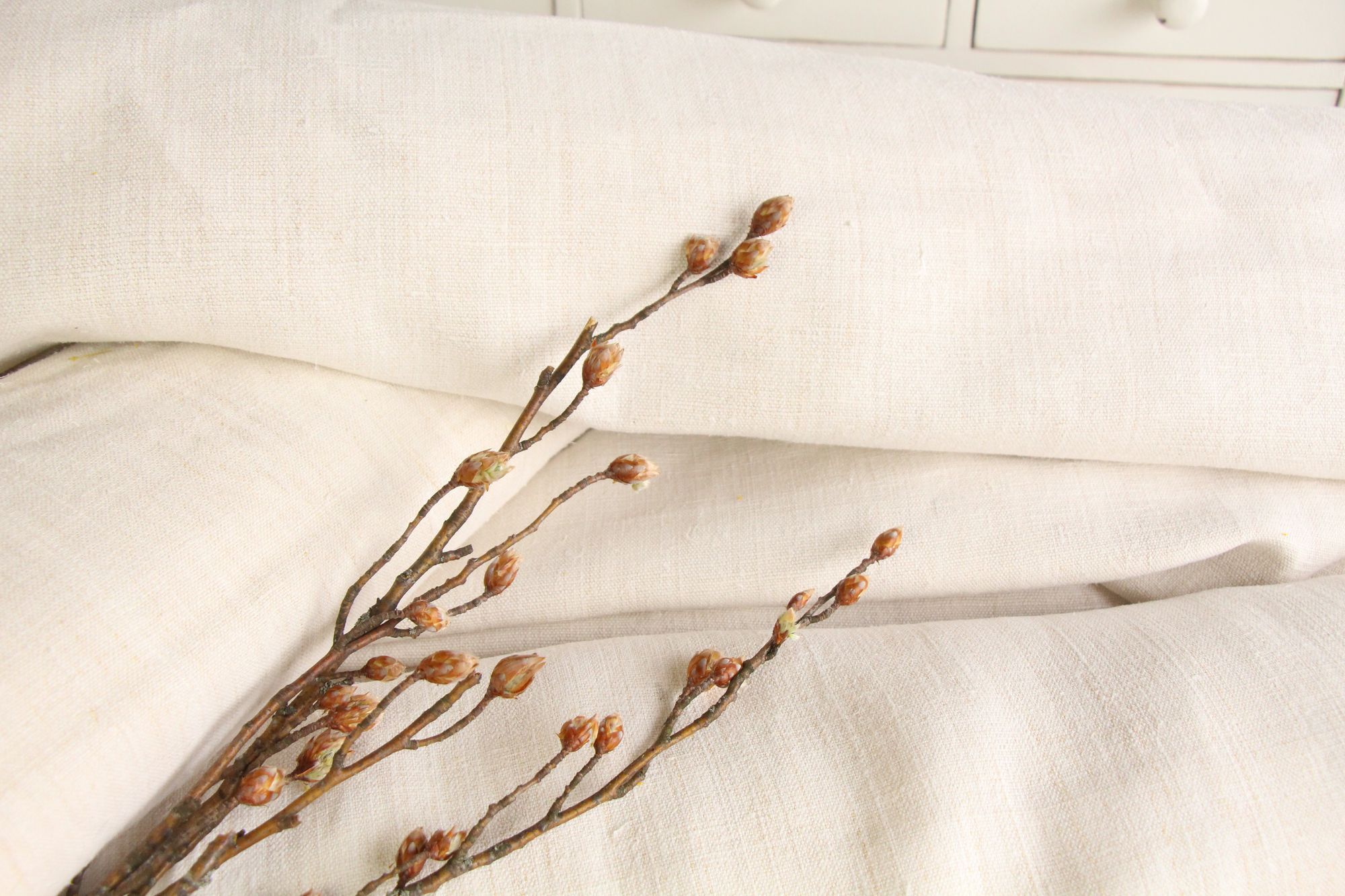 antique linen fabric, 67.15y, upholstery fabric, wedding decor, bulk offer, Z190 - Image 12