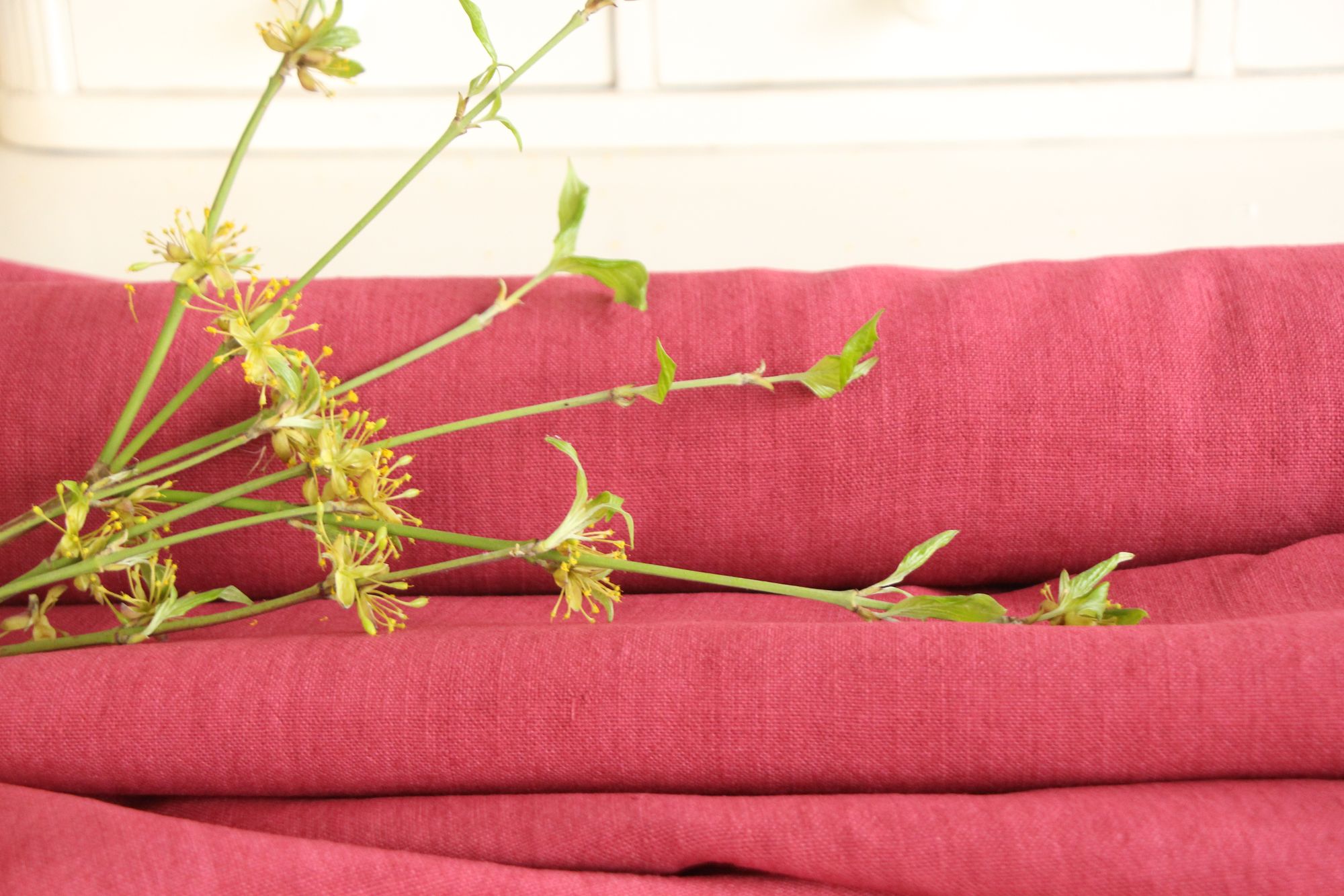 dyed antique linen fabric, 10.06y, french linen, upholstery fabric, Z 183 - Image 6