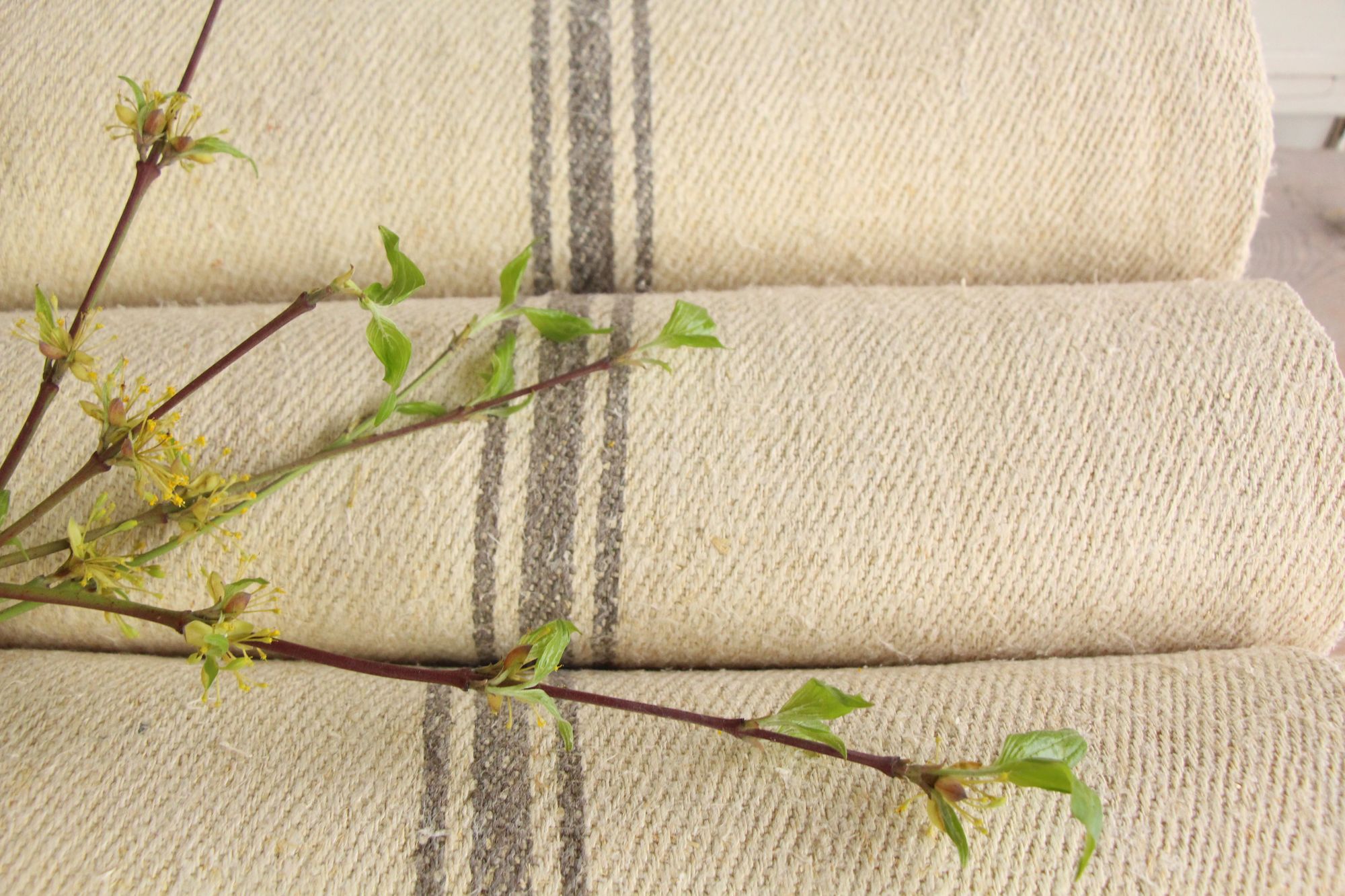 antiker Leinenstoff 24,2 m, Großangebot, Polsterstoff, wabi sabi, Z 175 – Bild 12