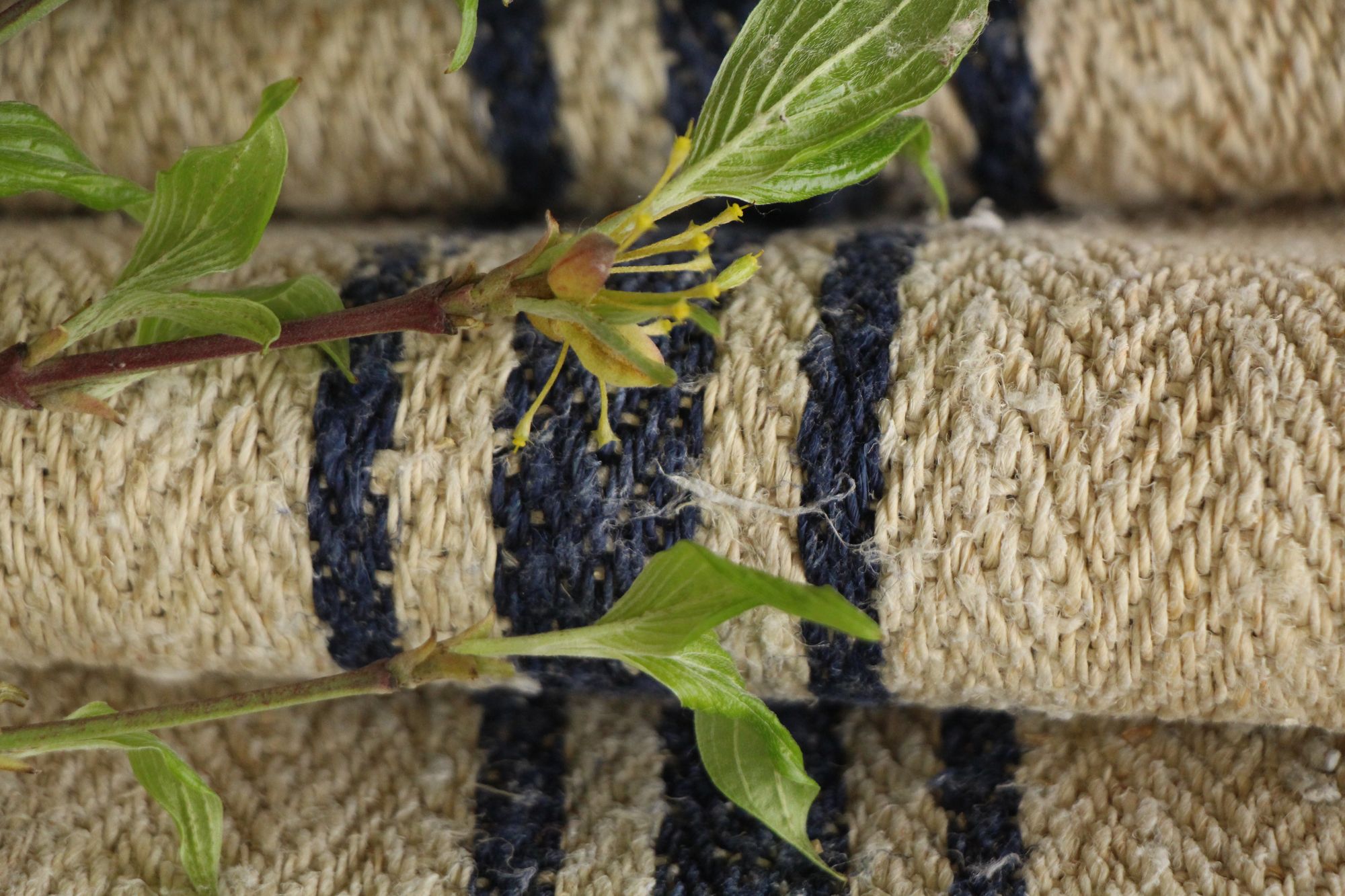 antique linen fabric, 6.60y, upholstery fabric, faded stripes, durabel, Z 184 - Image 5