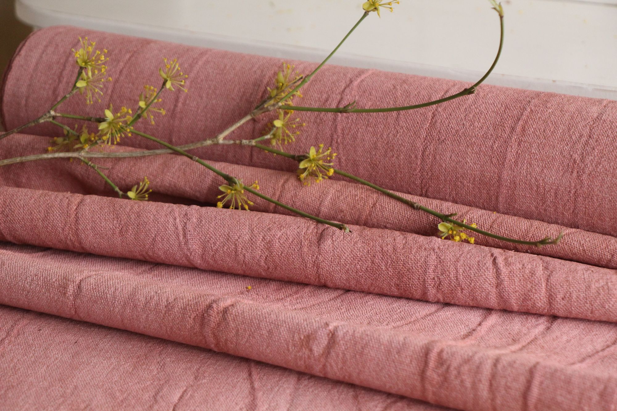 dyed antique linen fabric, 6.78y, french linen, upholstery fabric, Z 187 - Image 10