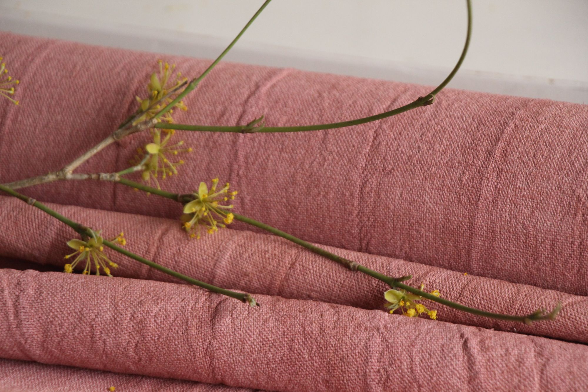 dyed antique linen fabric, 6.78y, french linen, upholstery fabric, Z 187