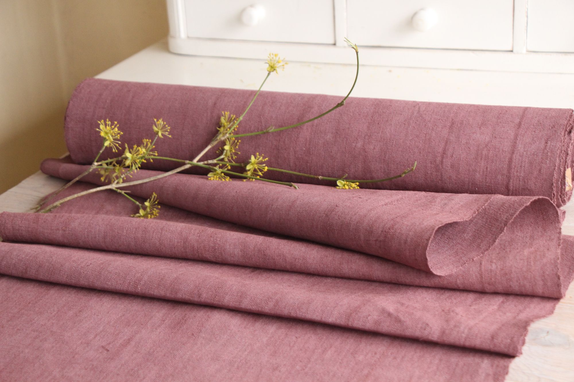 gefärbte antike Leinenstoffe, 11,51 m, französisches Leinen, Möbelstoff, Z 188 – Bild 5