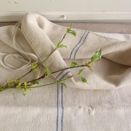 antique linen grainsack, rustical, pillow fabric, durable, wedding decor, L 831