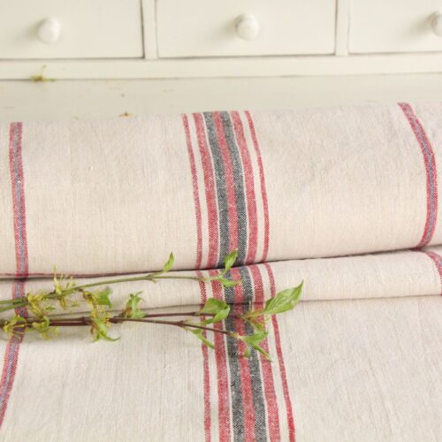 antiker Leinenstoff, 10,53 m, Tapezierstoff, einzigartige Streifen, Langlebig, Z 160