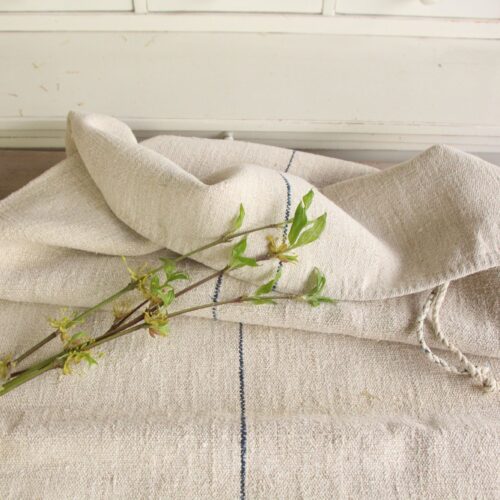 antiker Getreidesack aus Leinen, rustikal, Wabi Sabi, Polsterleinen, L 820