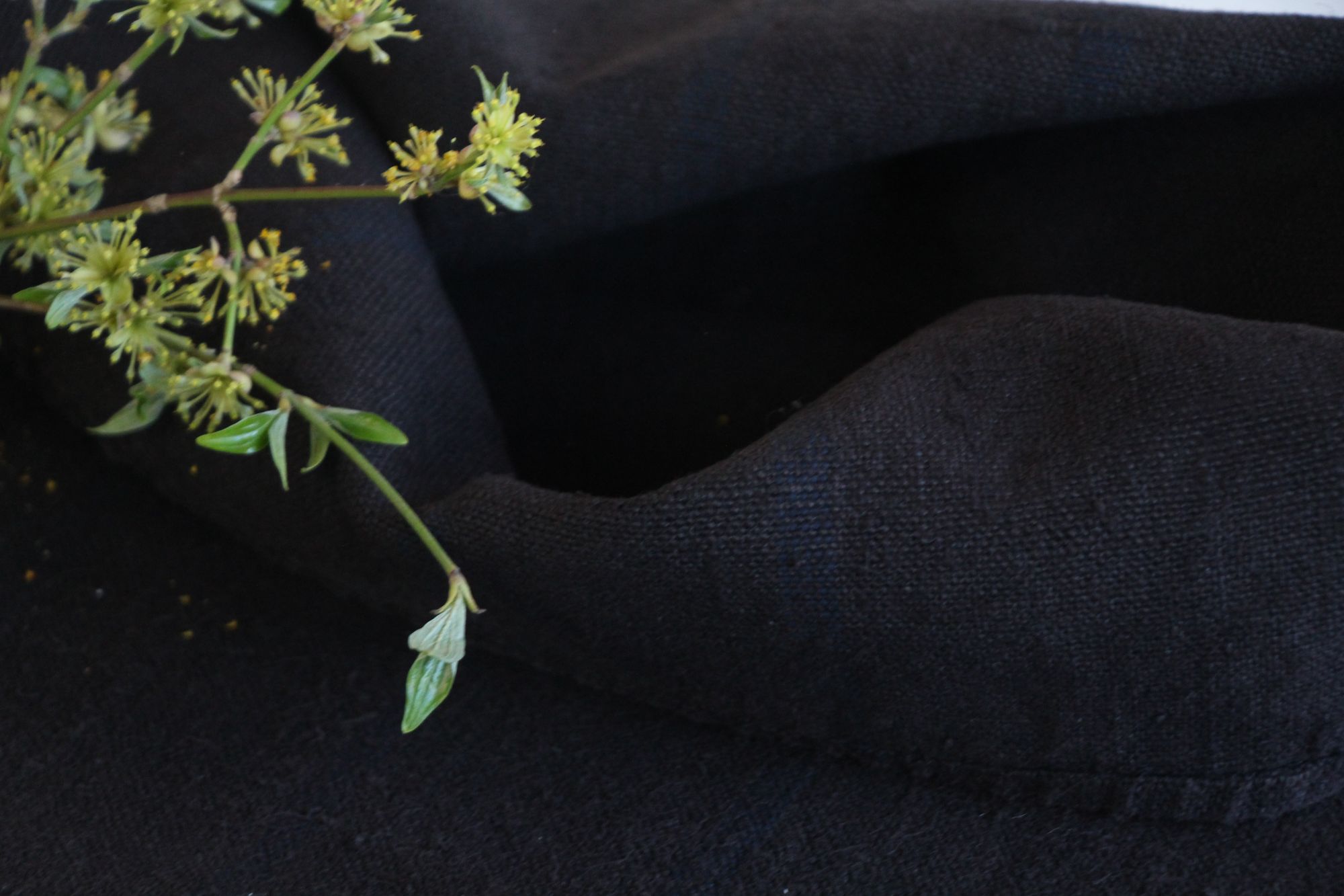 antique linen grainsack, rustical, pillow fabric, durable, colored charcoal, Wabi Sabi, L861 - Image 3