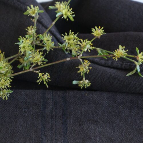 antique linen grainsack, rustical, pillow fabric, durable, colored charcoal, Wabi Sabi,  L860