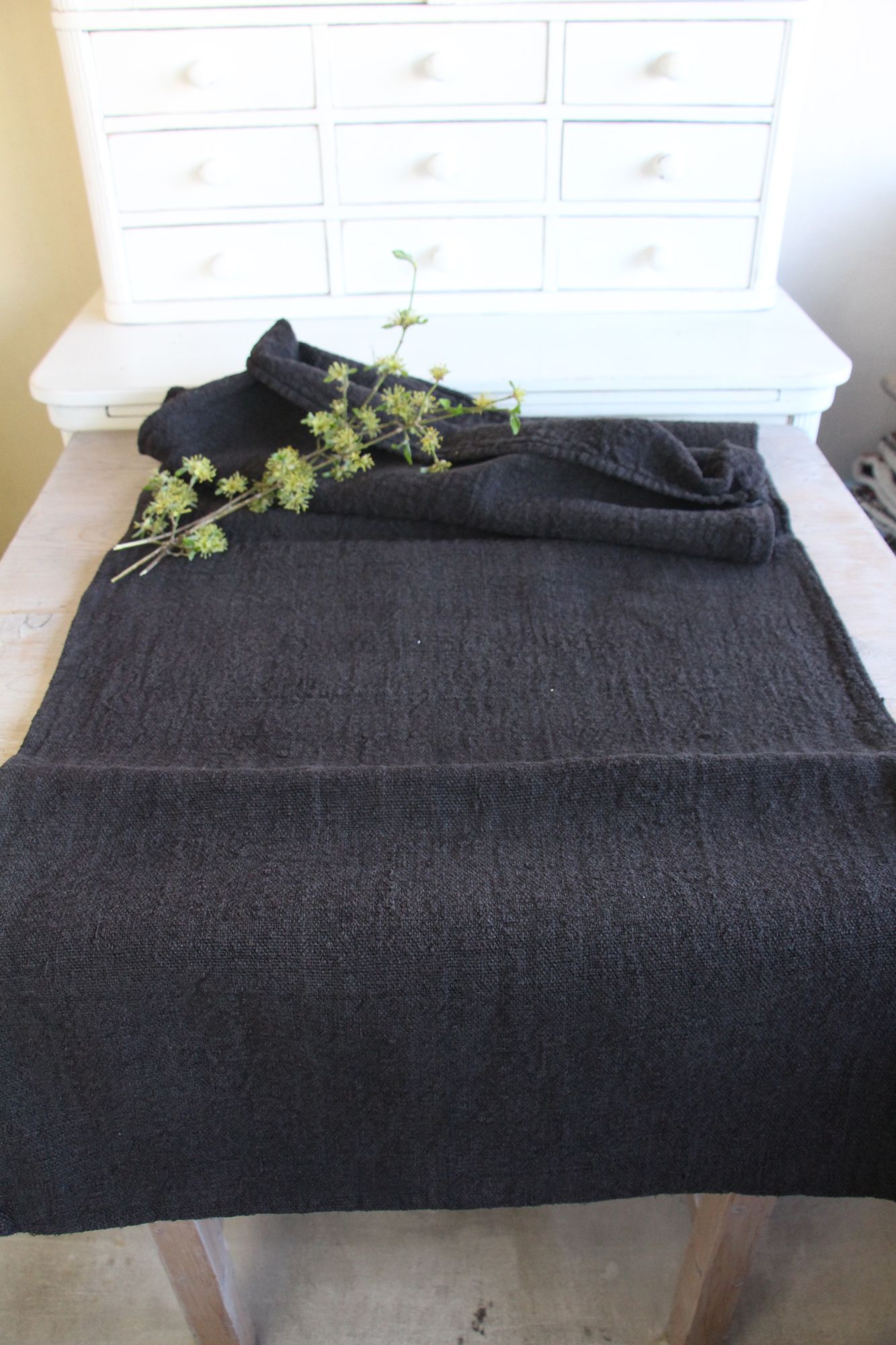 antique linen grainsack, rustical, pillow fabric, durable, colored charcoal, Wabi Sabi, L859 - Image 10