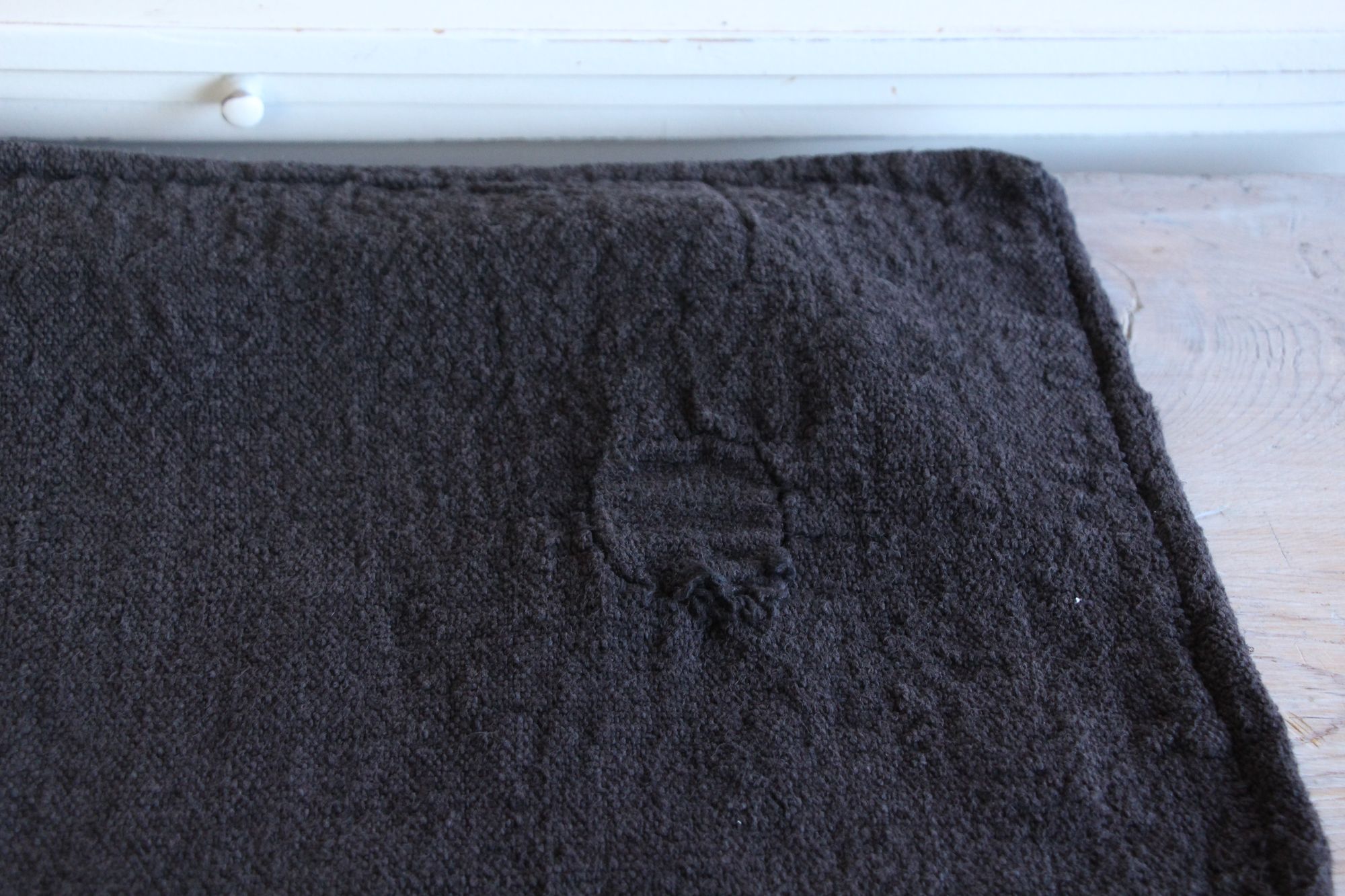 antique linen grainsack, rustical, pillow fabric, durable, colored charcoal, Wabi Sabi, L859 - Image 2