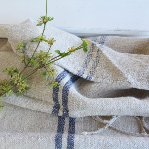 antiker Getreidesack aus Leinen, rustikal, Wabi Sabi, Polsterleinen, L 851