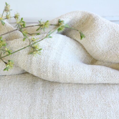 antiker Getreidesack aus Leinen, rustikal, Wabi Sabi, Polsterleinen, Fischgrät, L 872