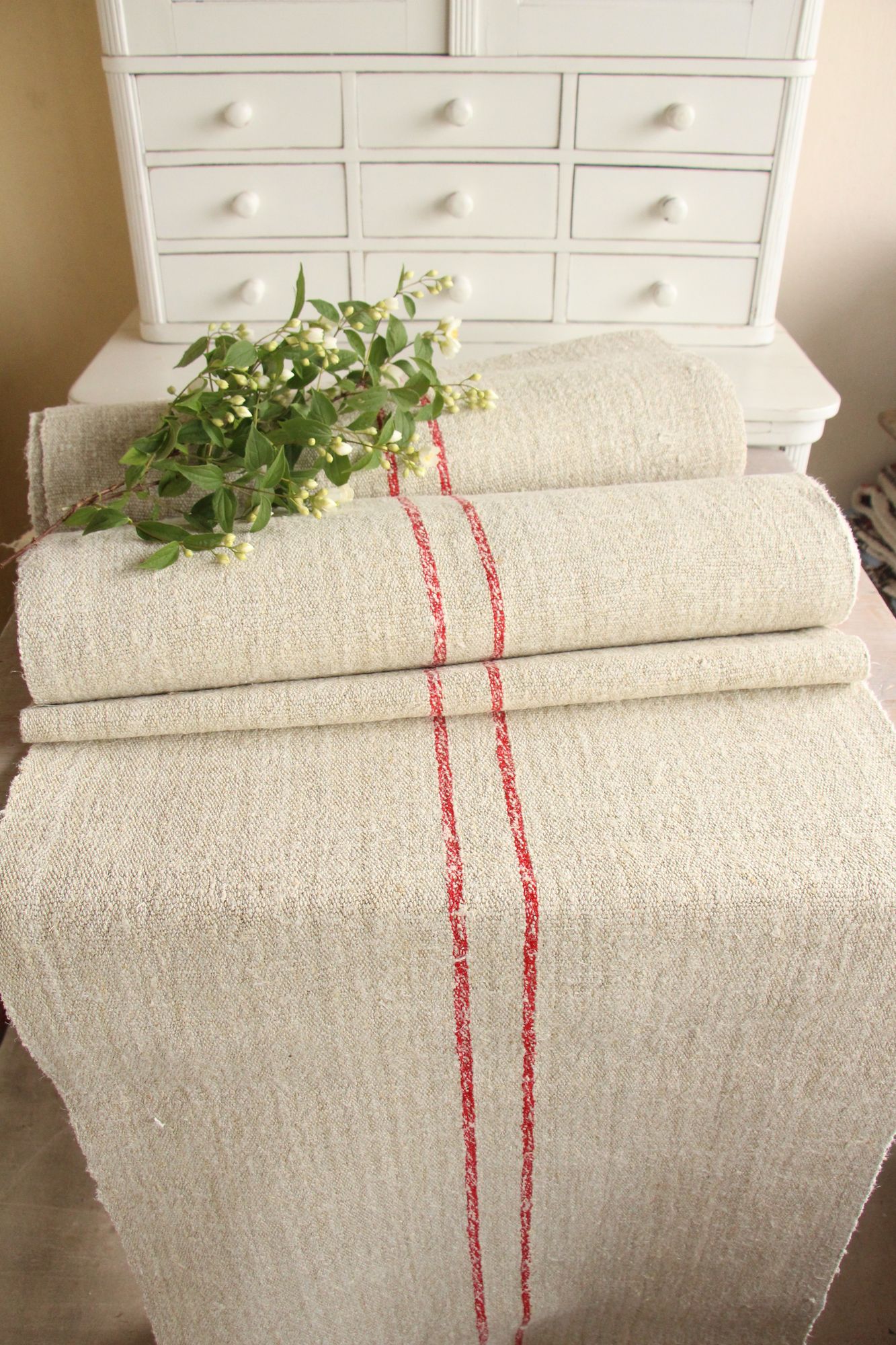 antique linen fabric, 15.2y, bulk offer, farmhouse decor, upholstery fabric, wabi sabi, Z 195 - Image 3