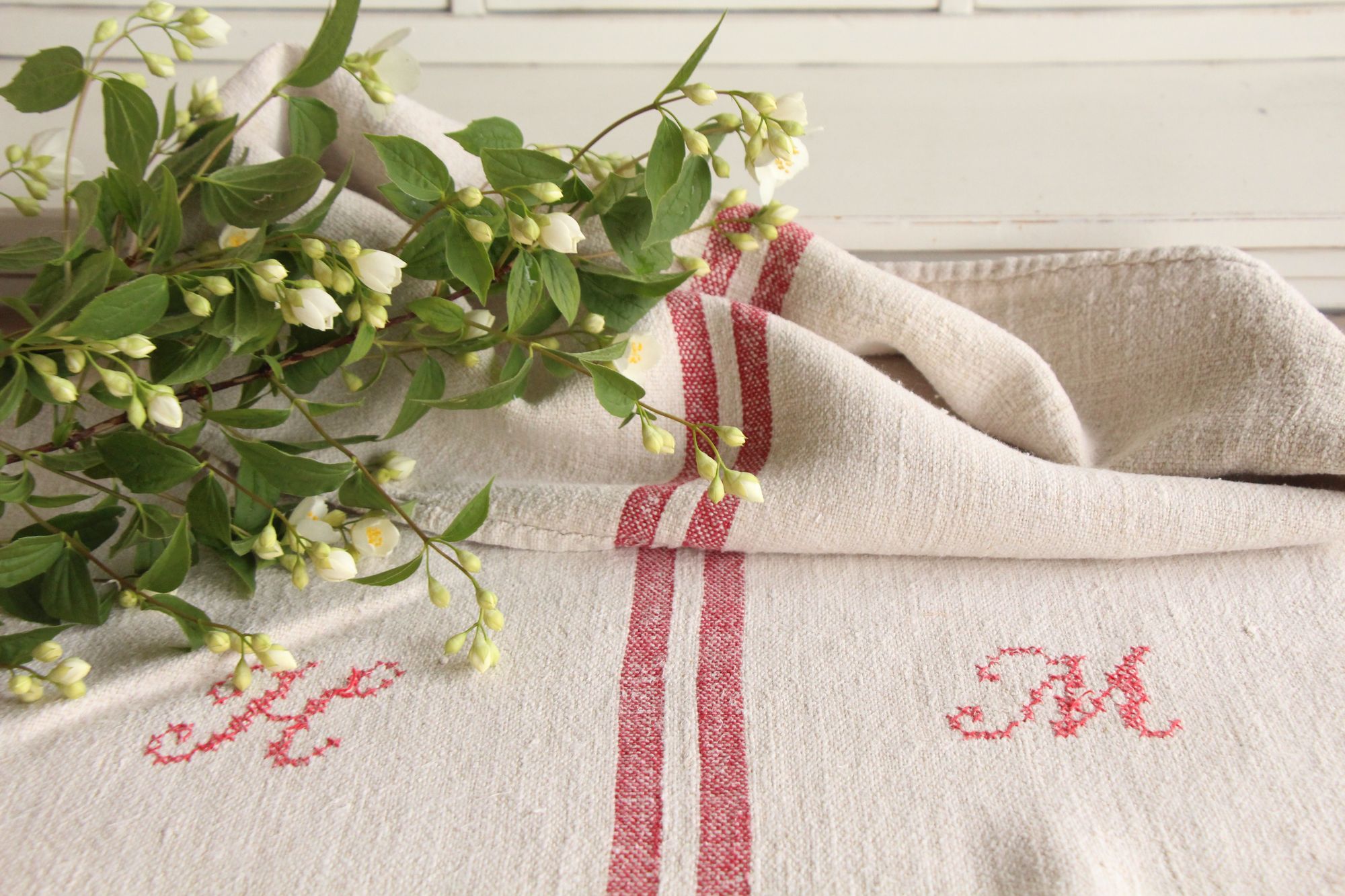 antique linen grainsack, rustic, pillow fabric, durable, wabi sabi decor, L 598 - Image 6