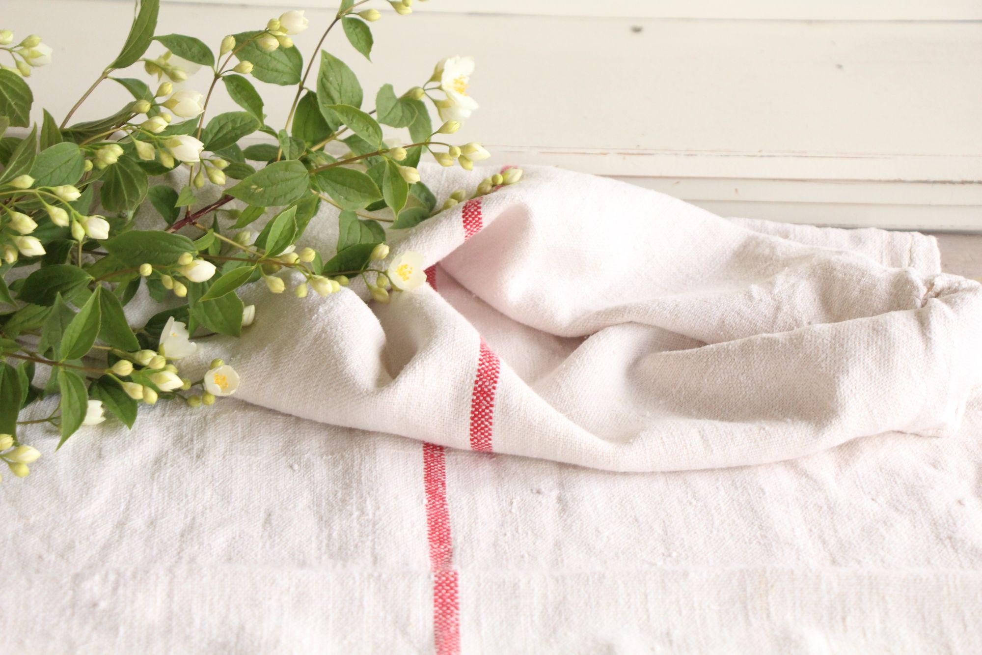 antique linen grainsack, rustic, pillow fabric, durable, wabi sabi decor, L 670 - Image 9