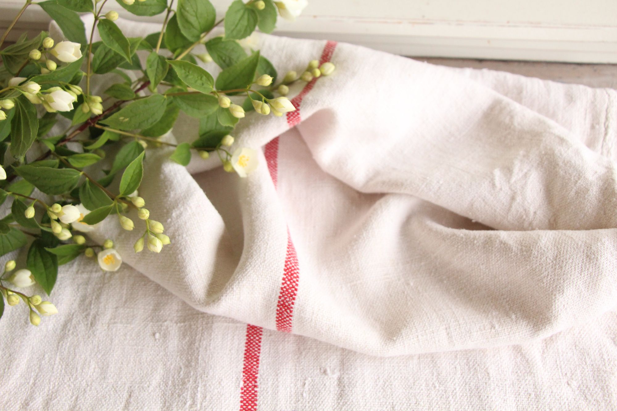antique linen grainsack, rustic, pillow fabric, durable, wabi sabi decor, L 670 - Image 3