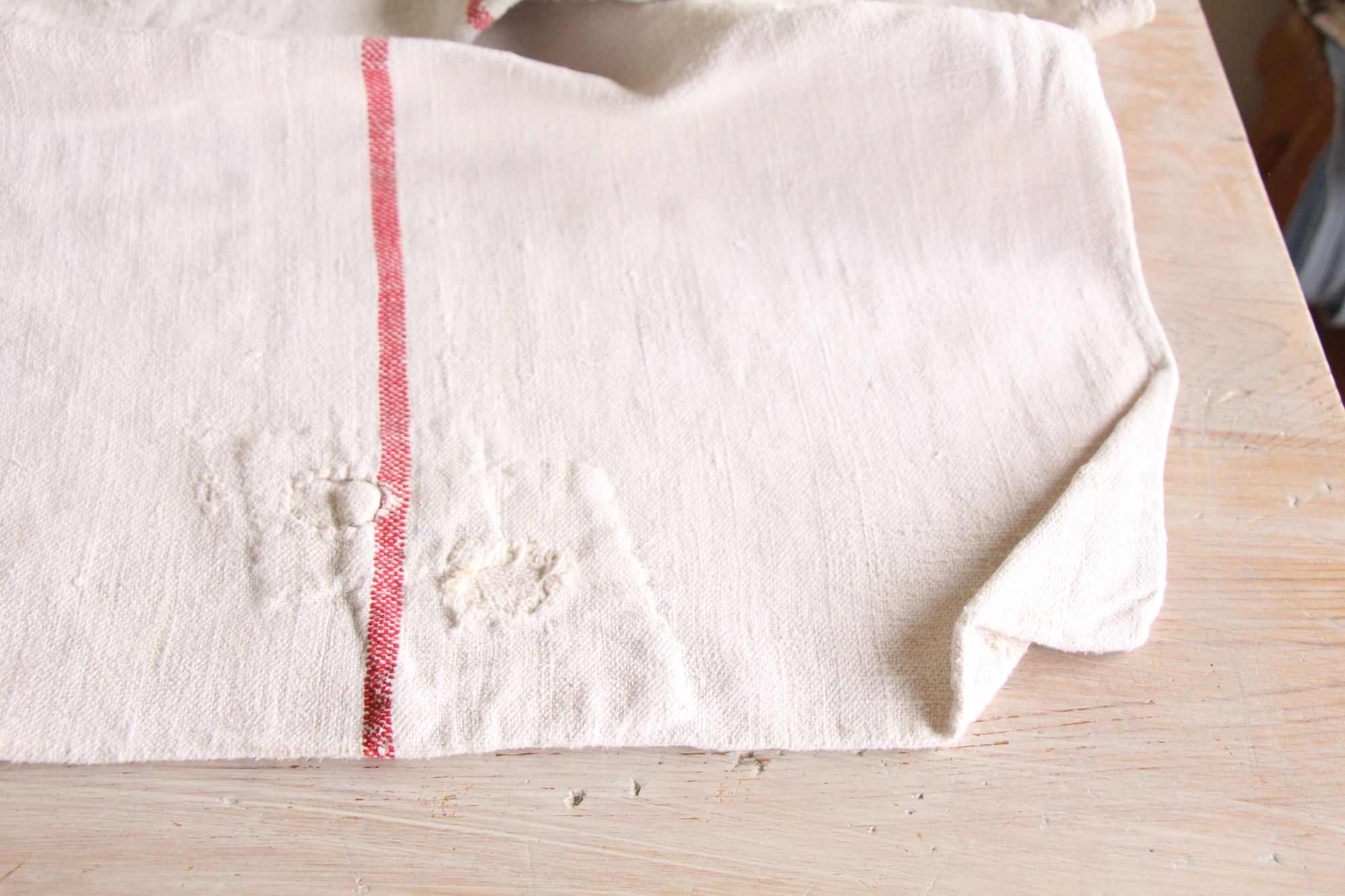 antique linen grainsack, rustic, pillow fabric, durable, wabi sabi decor, L 670 - Image 5