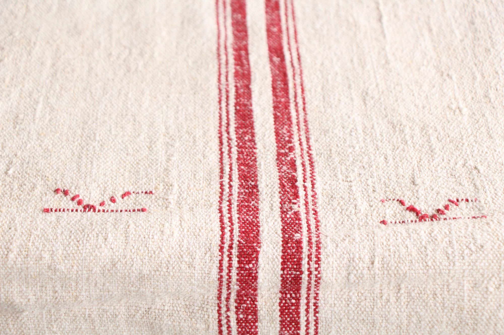 antique linen grainsack, rustic, pillow fabric, durable, wabi sabi decor, monogram, L 669 - Image 6