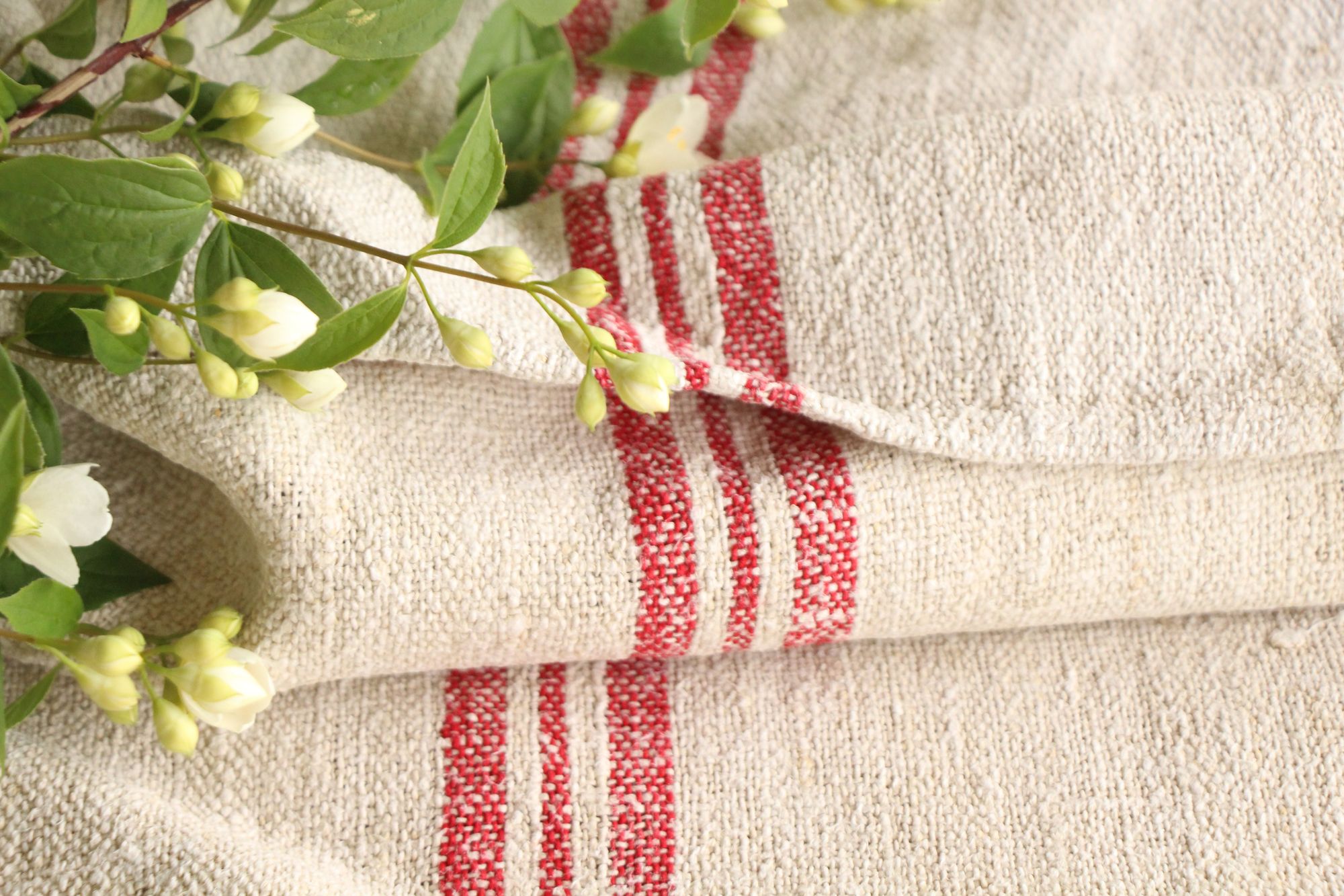 antique linen grainsack, rustic, pillow fabric, durable, wabi sabi decor, L 476 - Image 9