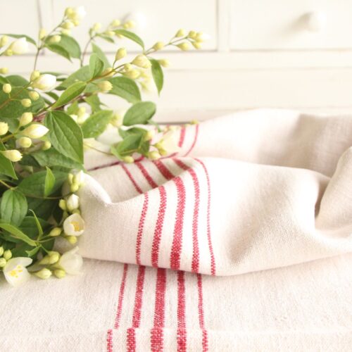 antique linen grainsack, rustic, pillow fabric, durable, wabi sabi decor, L 766