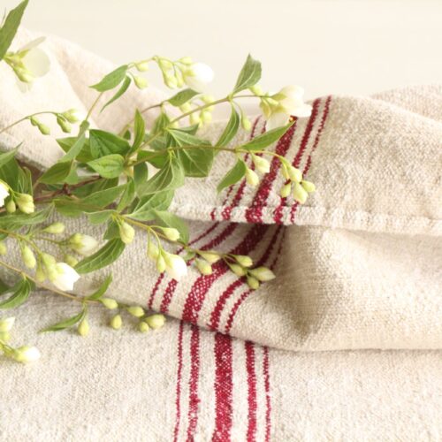 antique linen grainsack, rustic, pillow fabric, durable, wabi sabi decor, L 768