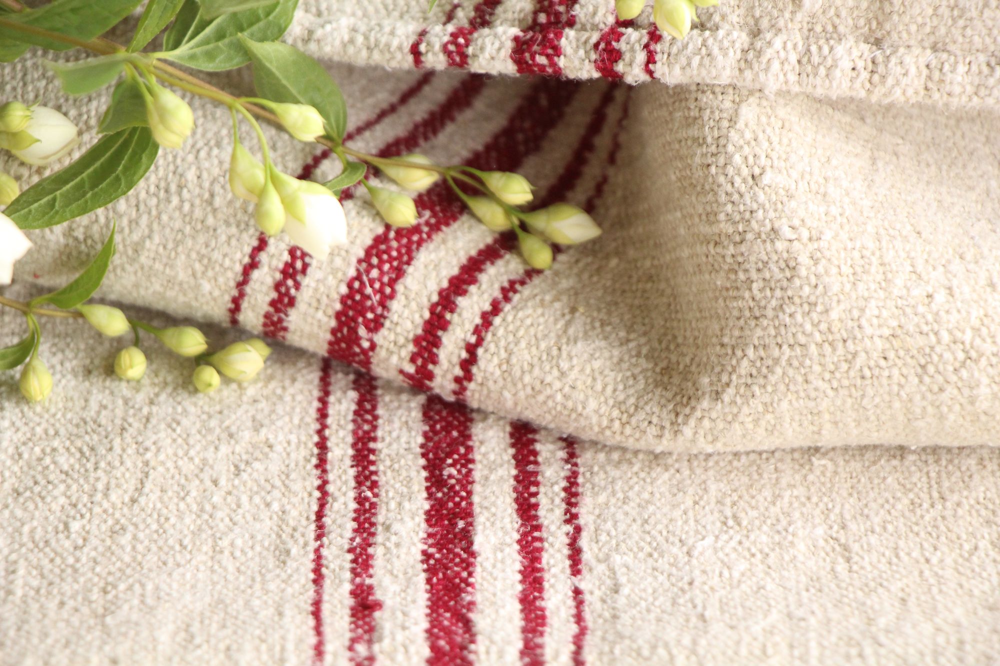 antique linen grainsack, rustic, pillow fabric, durable, wabi sabi decor, L 768 - Image 3