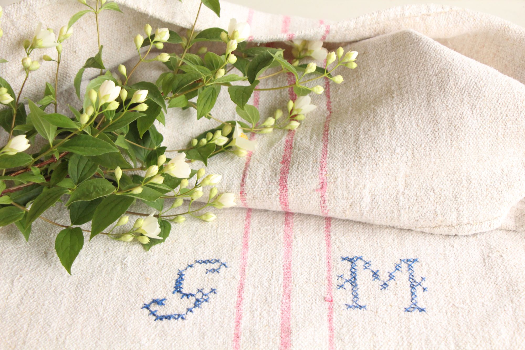 antique linen grainsack, rustic, pillow fabric, durable, wabi sabi decor, L 770 - Image 8