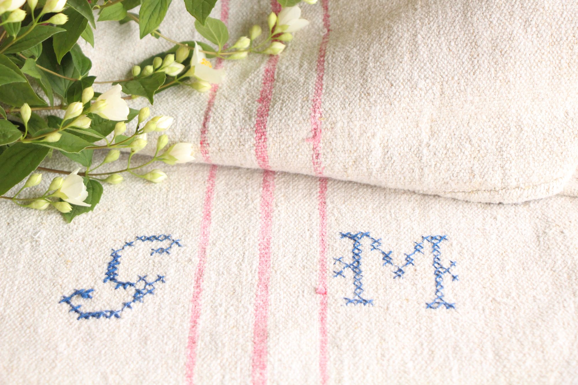 antique linen grainsack, rustic, pillow fabric, durable, wabi sabi decor, L 770 - Image 7