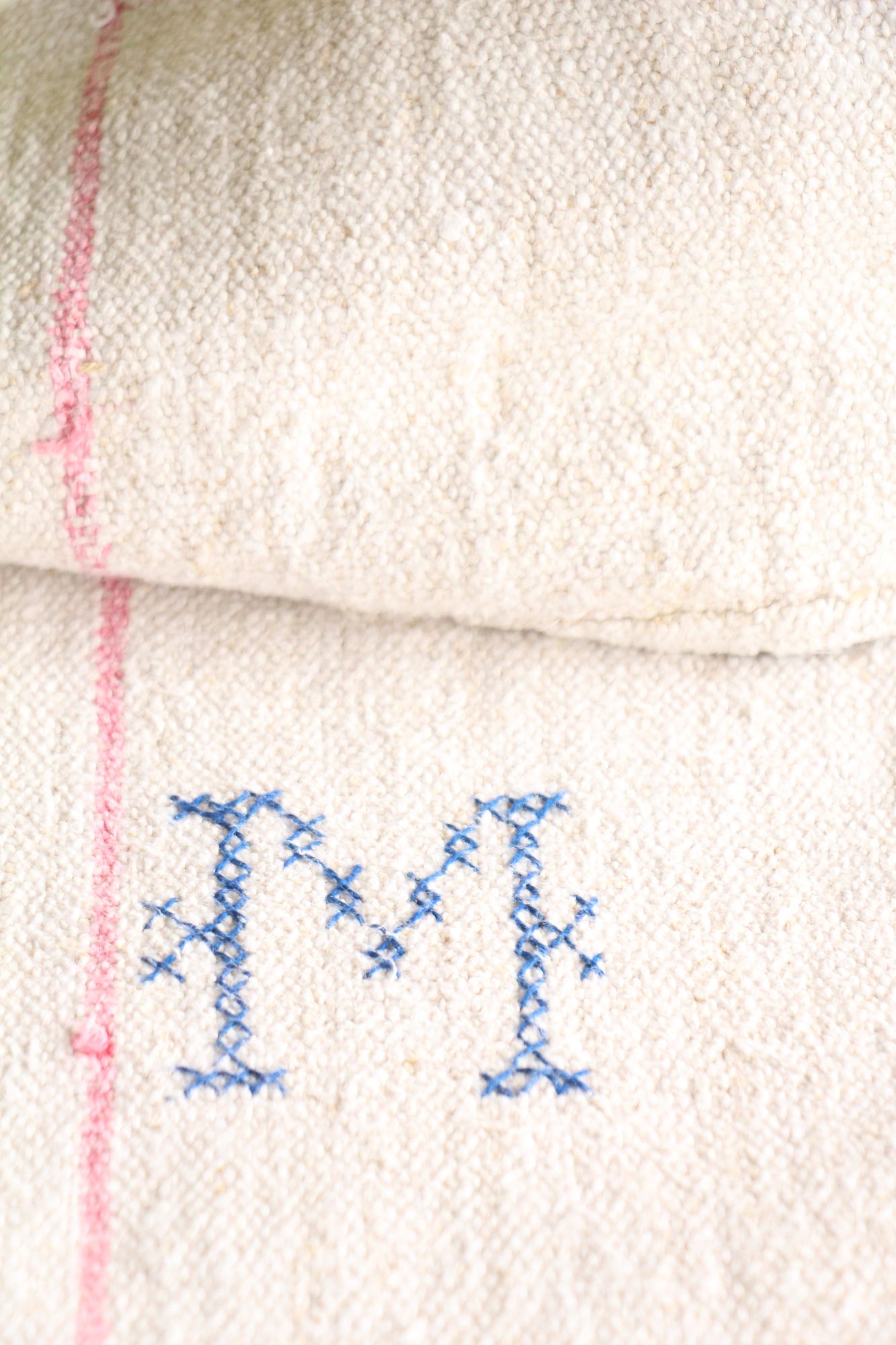 antique linen grainsack, rustic, pillow fabric, durable, wabi sabi decor, L 770 - Image 5