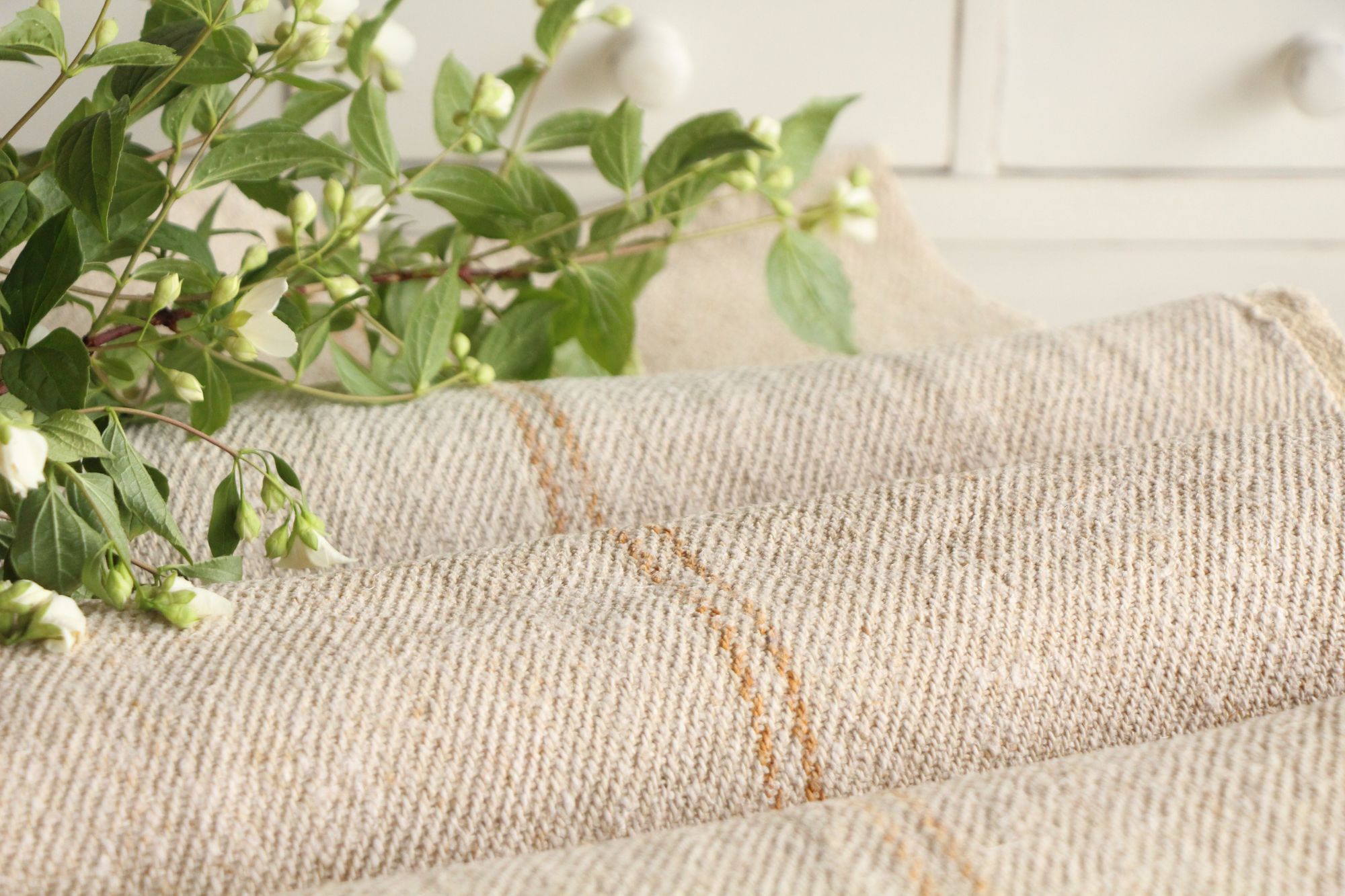 antique linen fabric, 13.65y, bulk offer, farmhouse decor, upholstery fabric, wabi sabi, Z 185 - Image 3