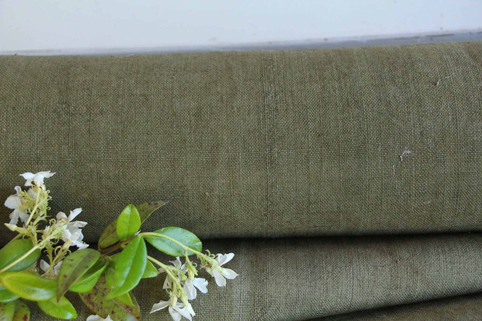 dyed antique linen fabric, 11.48 y, french linen, upholstery fabric, durable, Z 215 - Image 6