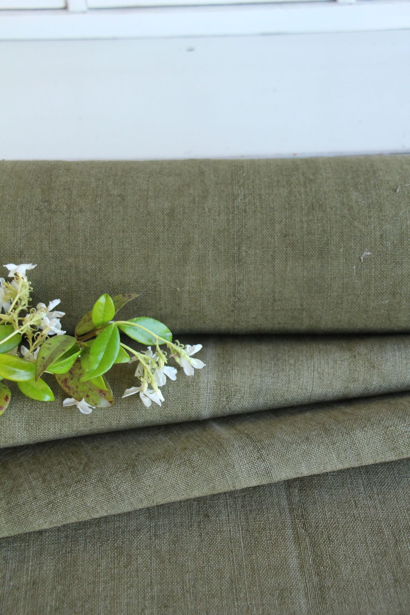 dyed antique linen fabric, 11.48 y, french linen, upholstery fabric, durable, Z 215 - Image 2