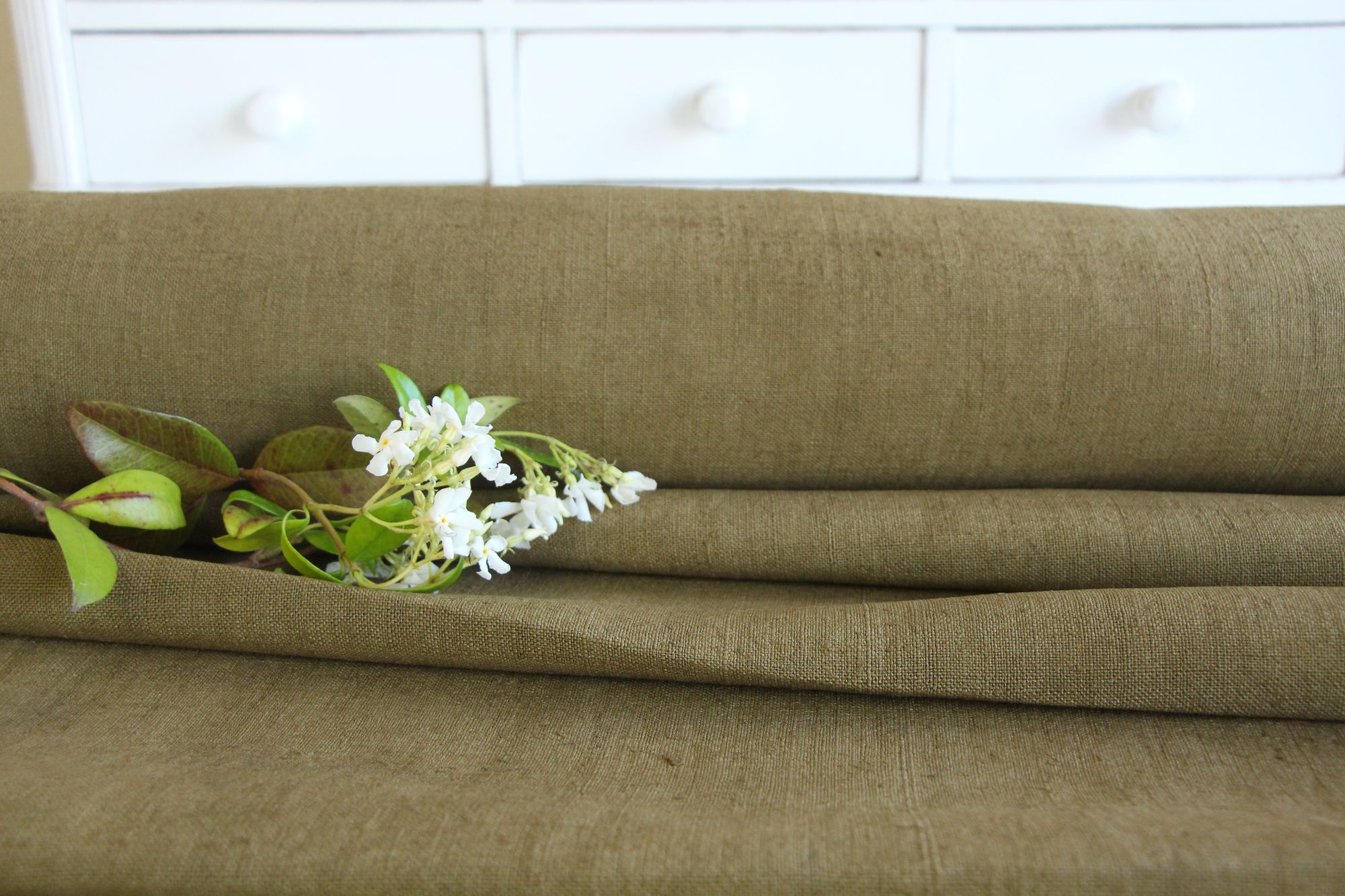 dyed antique linen fabric, 15.09 y, french linen, upholstery fabric, durable, Z 216 - Image 9