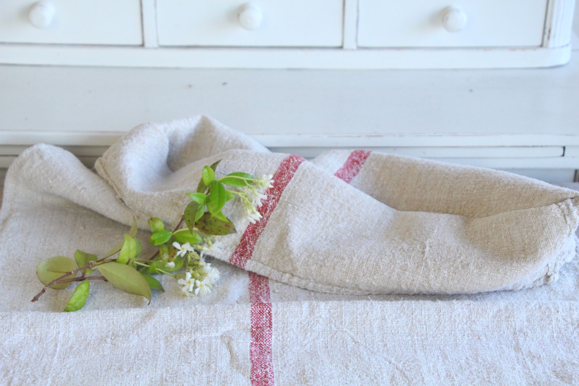 antique linen grainsack, rustic, pillow fabric, durable, wabi sabi decor, L 671 - Image 10