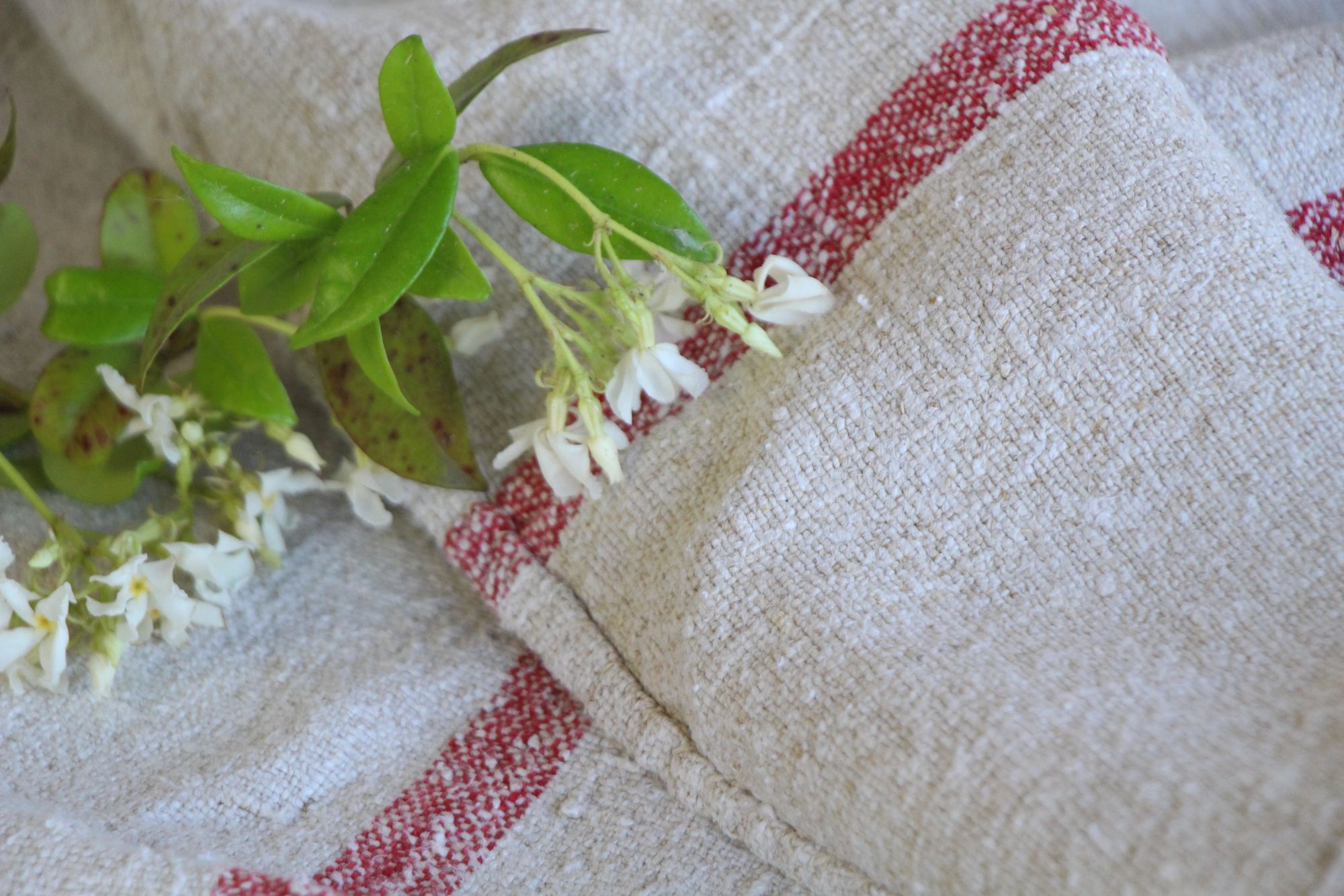 antique linen grainsack, rustic, pillow fabric, durable, wabi sabi decor, L 671 - Image 2